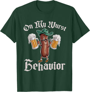 On My Wurst Behavior Funny Oktoberfest T-Shirt - T-Shirt | Forest