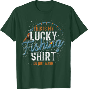 This Is My Lucky Fishing Shirt Fisherman Funny Fishing T-Shirt - T-Shirt | Forest