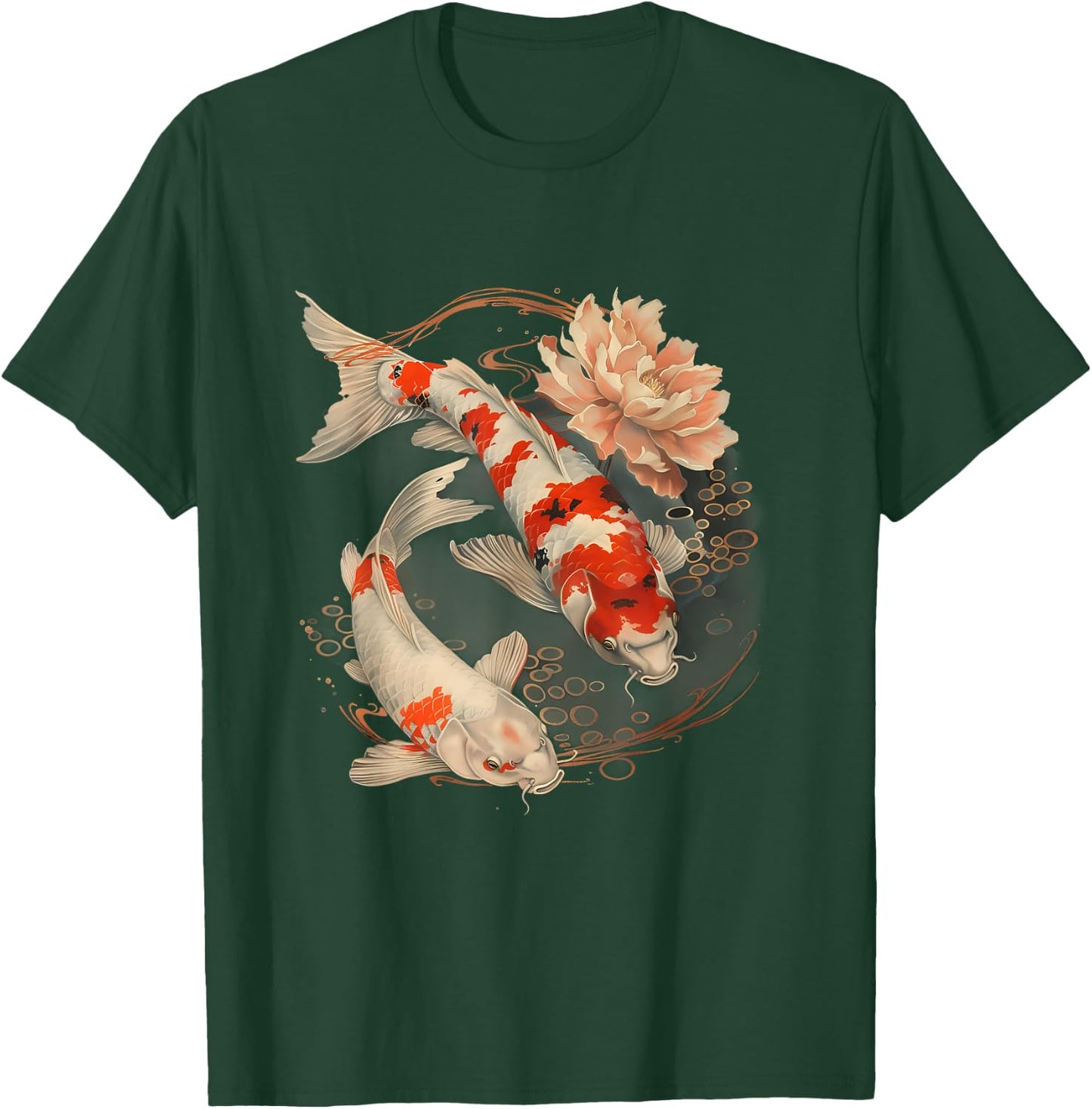 Koi Fish Lotus Japanese Pond Lover Japanese Koi Carp Fish T-Shirt - T-Shirt | Forest