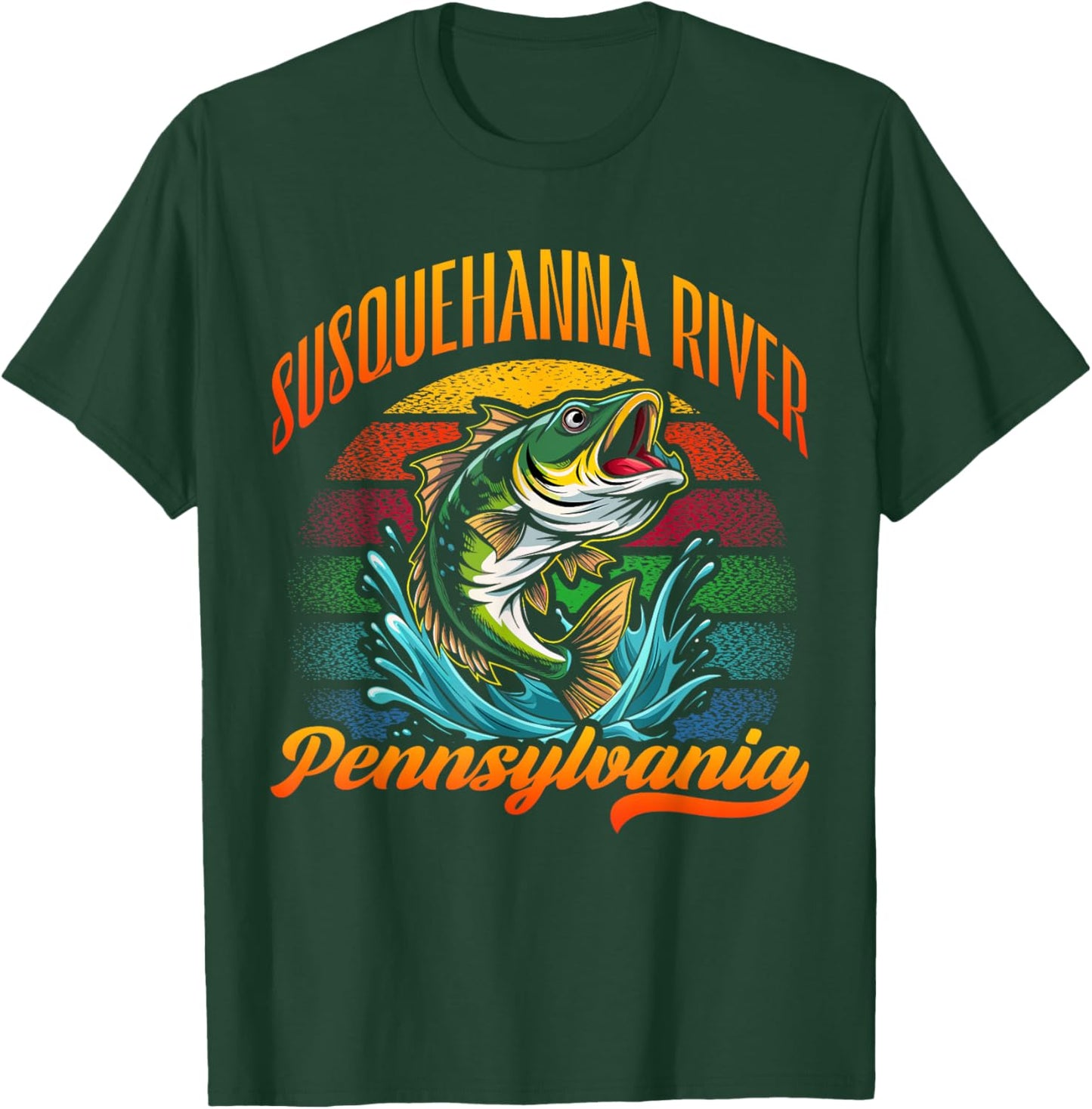 SUSQUEHANNA RIVER, PENNSYLVANIA, a Fishing Retro desifn T-Shirt - T-Shirt | Forest