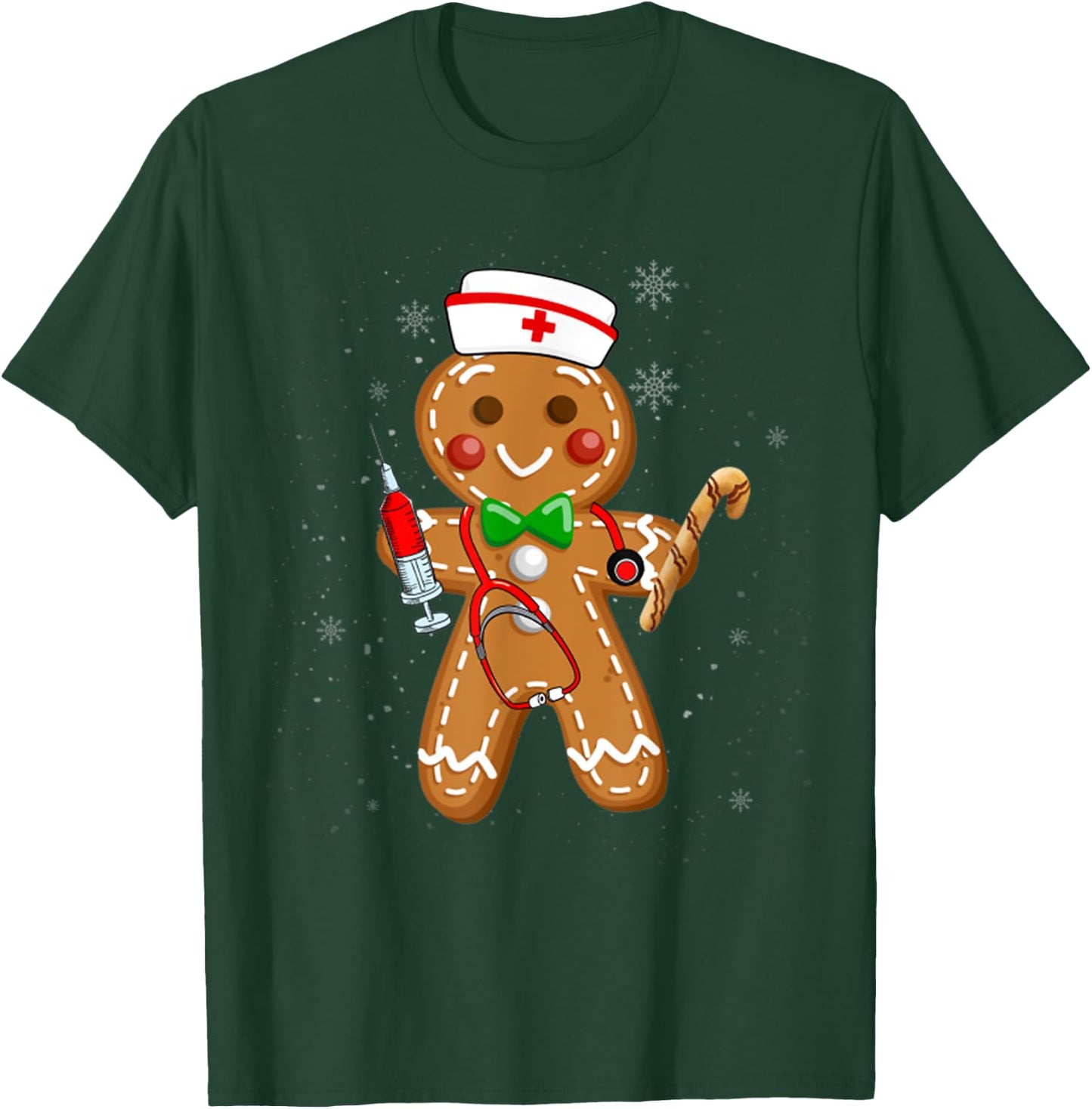 Christmas Gingerbread Nurse Cookie Costume Baking Xmas T-Shirt - T-Shirt | Forest