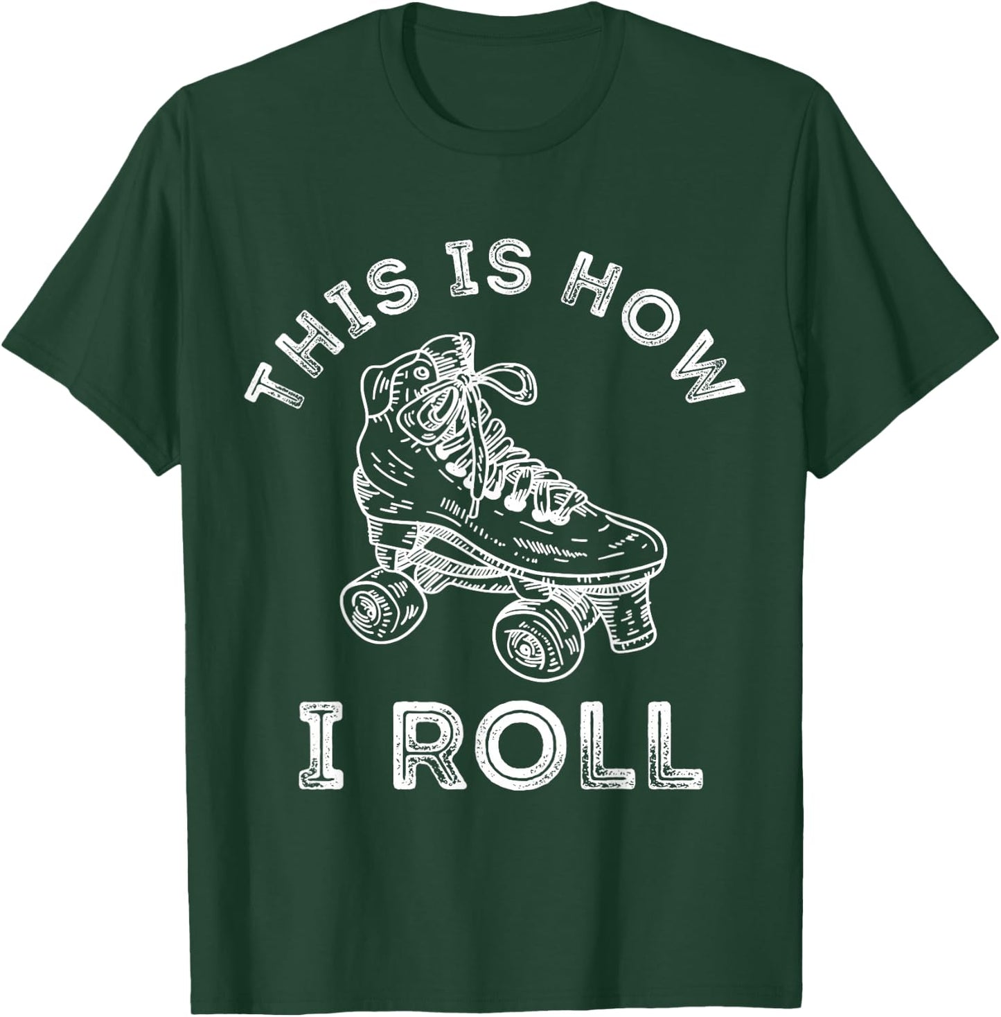 Roller Skates 70s 80s Retro Roller Skates T-Shirt - T-Shirt | Forest