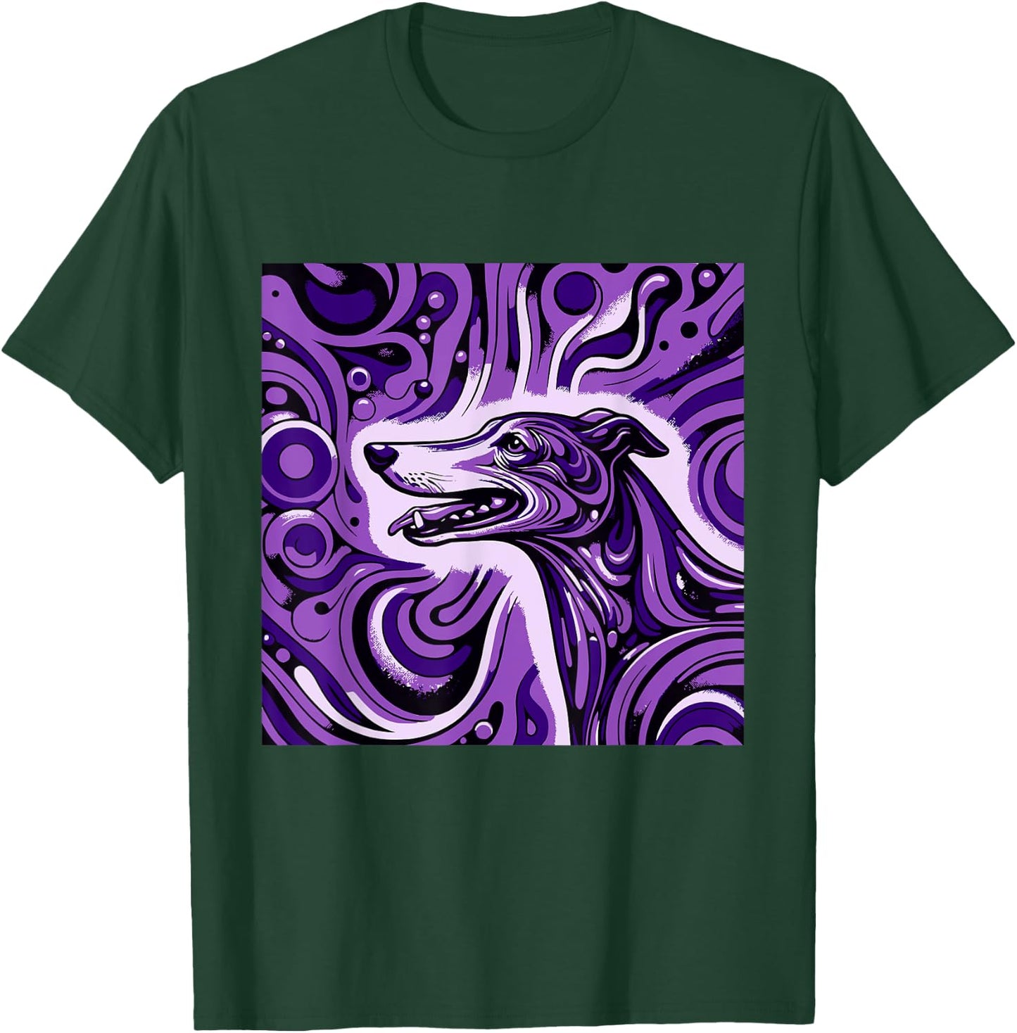 Psychedelic Trippy Rave Purple Dog Greyhound Whippet Women T-Shirt - T-Shirt | Forest