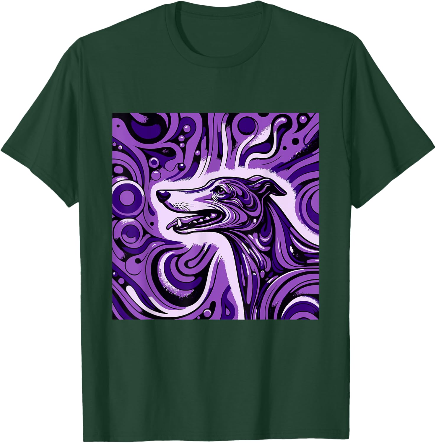 Psychedelic Trippy Rave Purple Dog Greyhound Whippet Women T-Shirt - T-Shirt | Forest