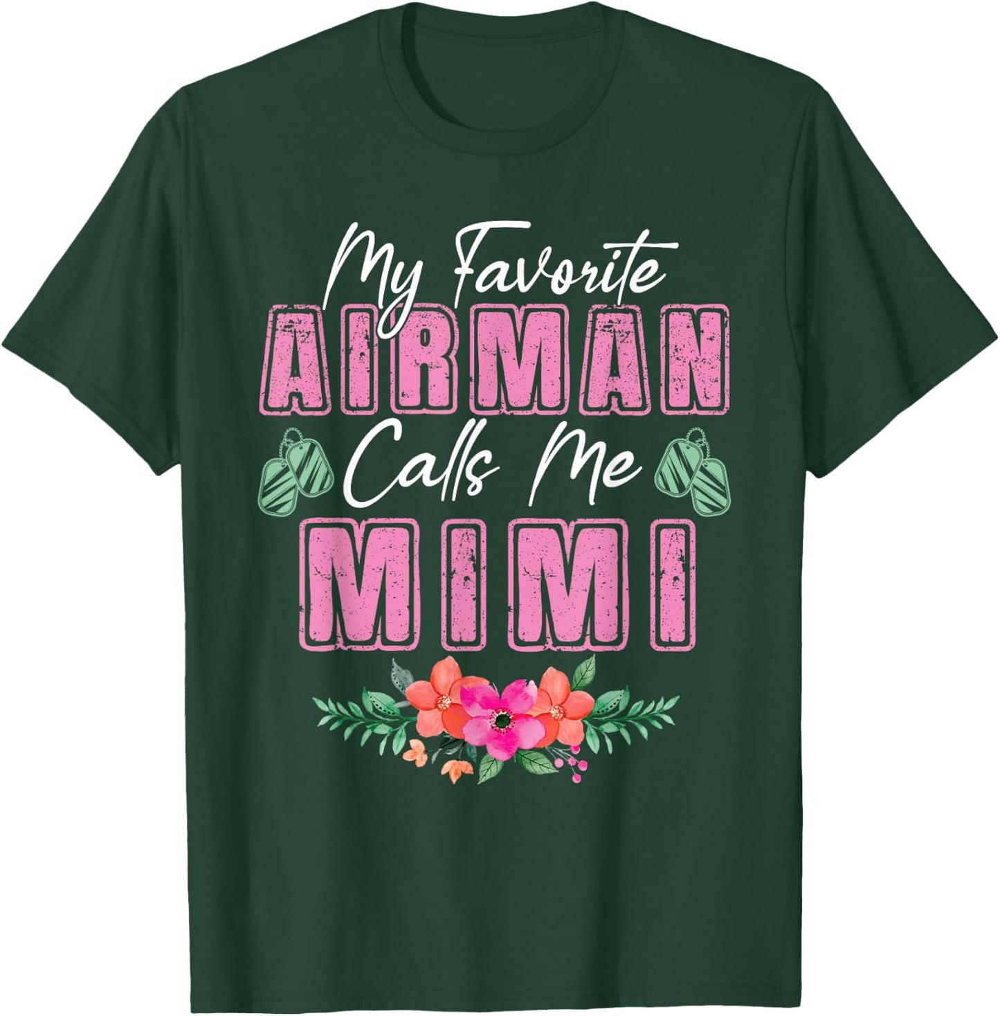 My Favorite Airman Calls Me Mimi Air Force Grandma T-Shirt - T-Shirt | Forest