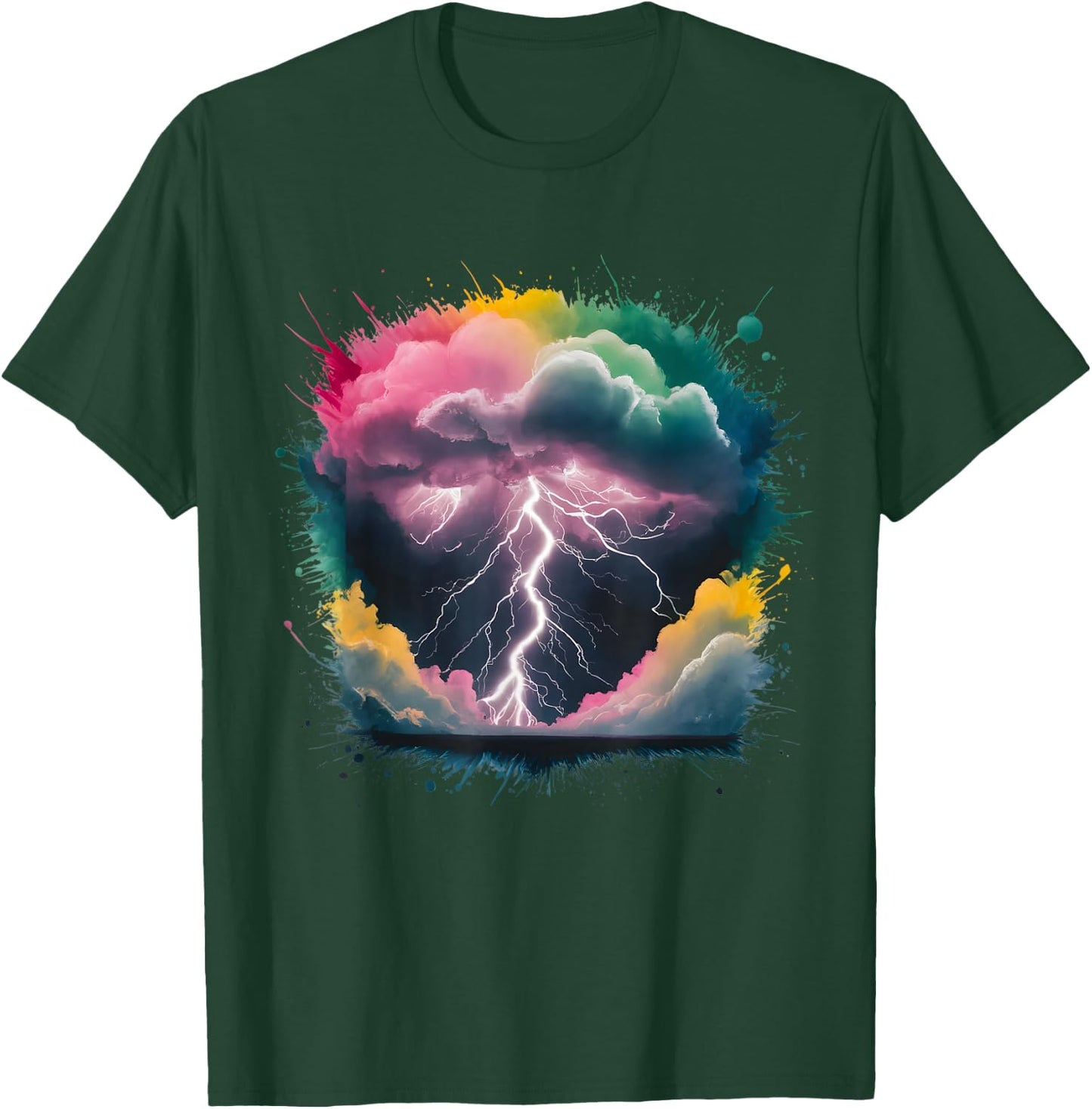 Meteorologist Men Woman Colorful Watercolor Meteorology T-Shirt - T-Shirt | Forest