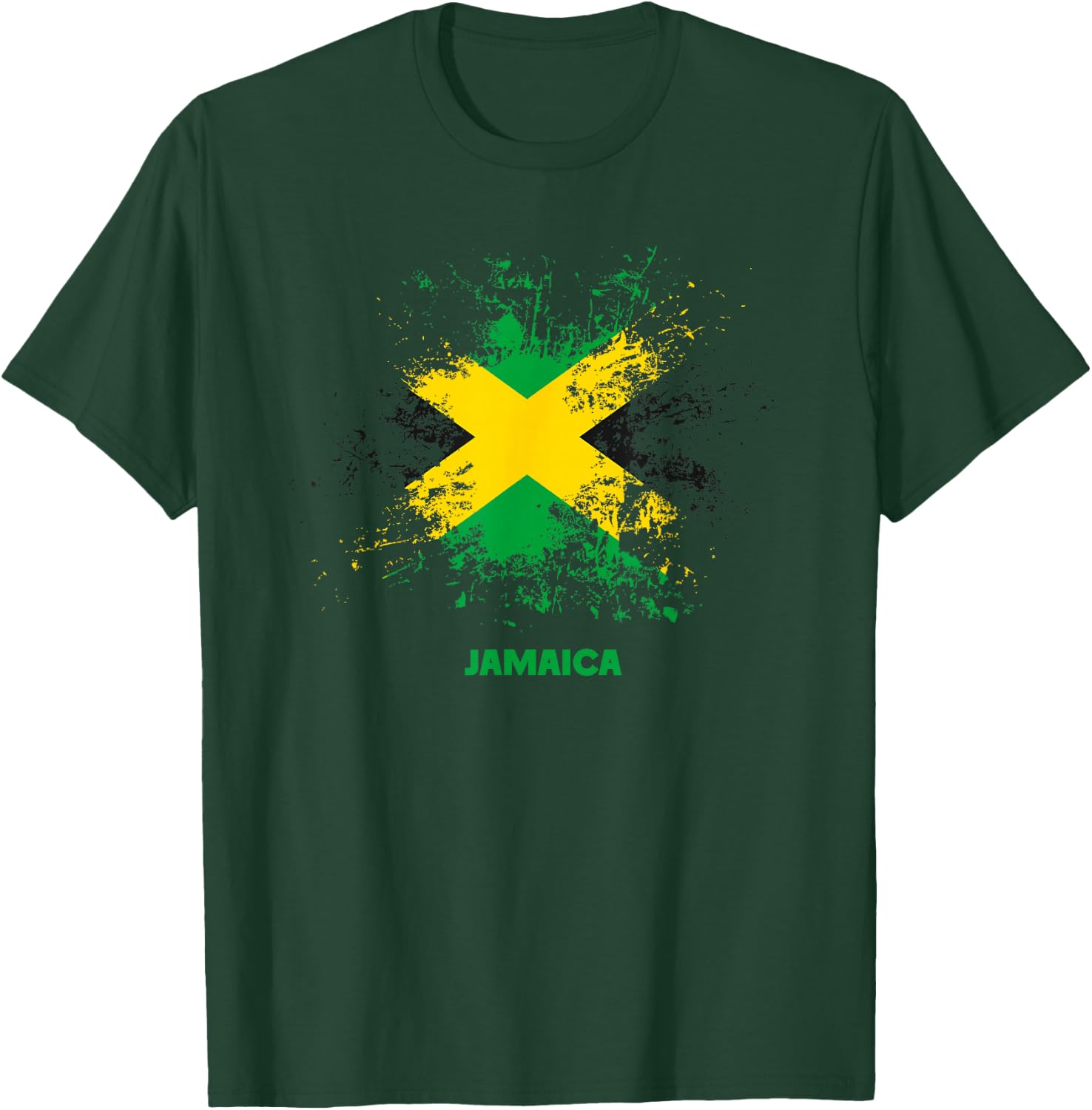 Jamaican Splatter Flag, Vintage Jamaica Flag T-Shirt - T-Shirt | Forest