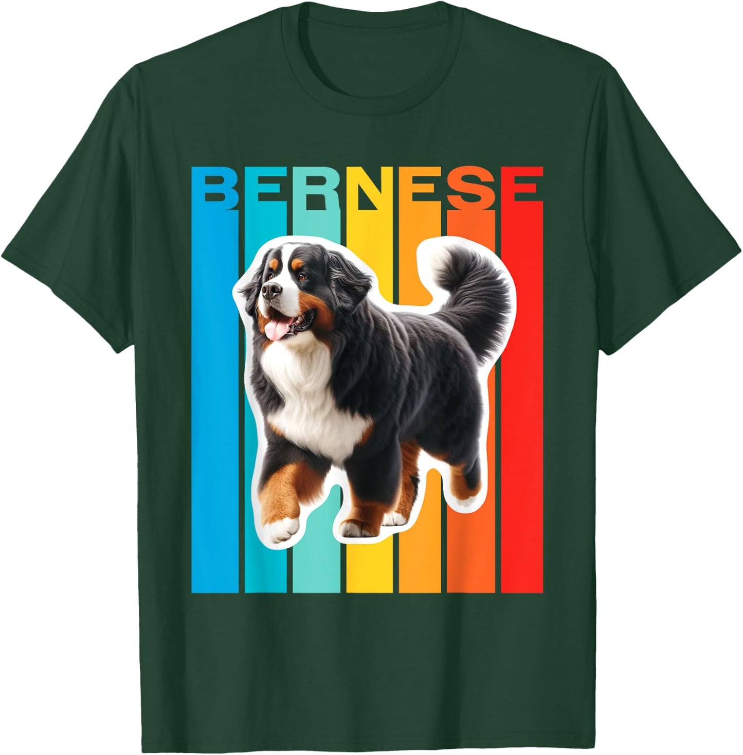 Colorful Bernese Mountain Dog Men Women Kids T-Shirt - T-Shirt | Forest