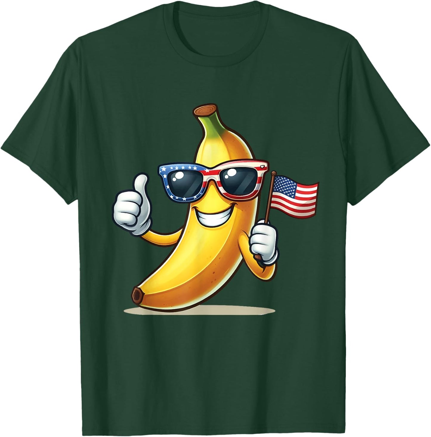 Patriotic Banana 4th Of July American Flag USA Sunglasses T-Shirt - T-Shirt | Forest