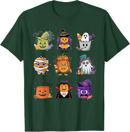Cute Spooky Chicken Nuggets Pumpkin Halloween 90's Vintage T-Shirt - T-Shirt | Forest