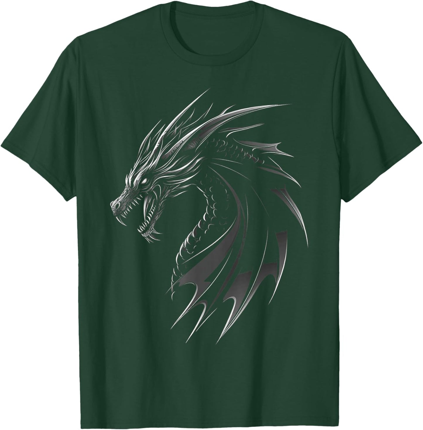 Black Dragon Motif Mythical Artwork Black Dragon T-Shirt - T-Shirt | Forest