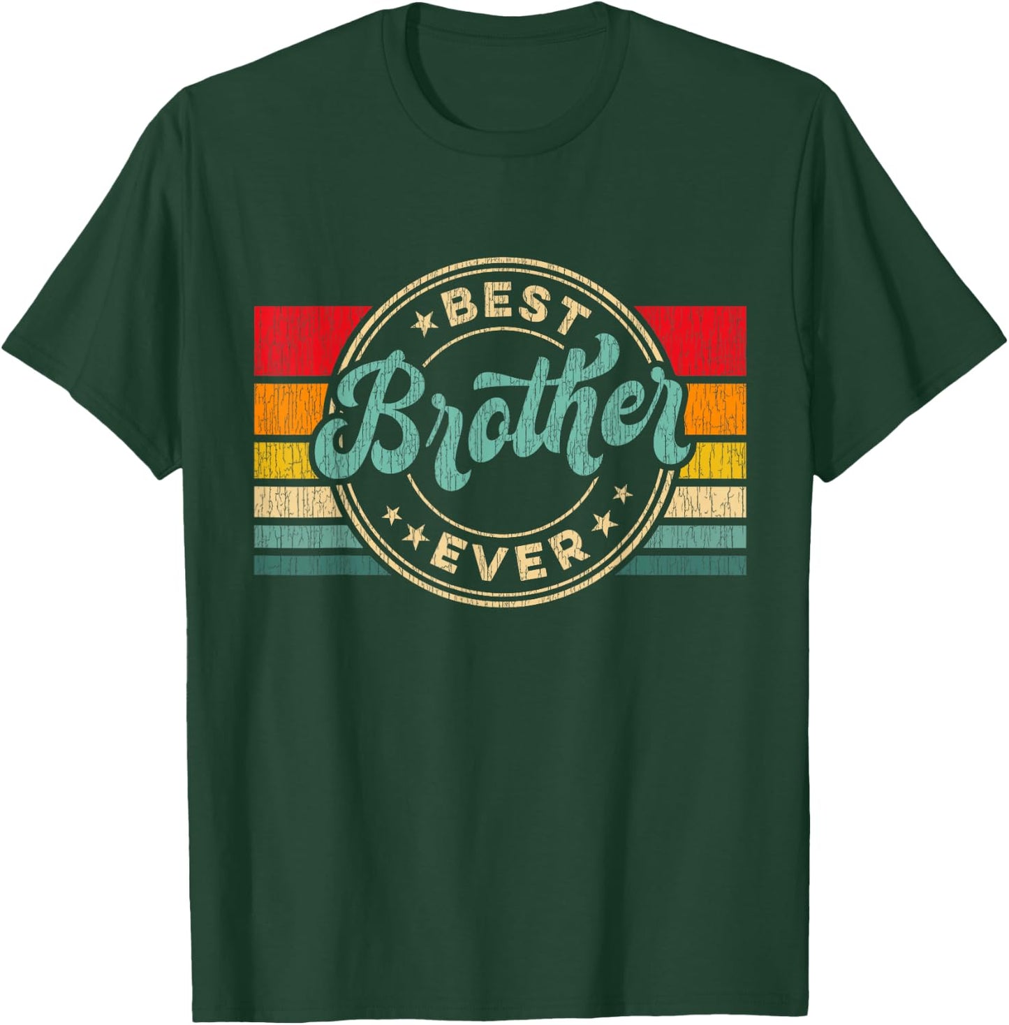 Best Brother Ever Vintage Retro Brother Gift T-Shirt - T-Shirt | Forest