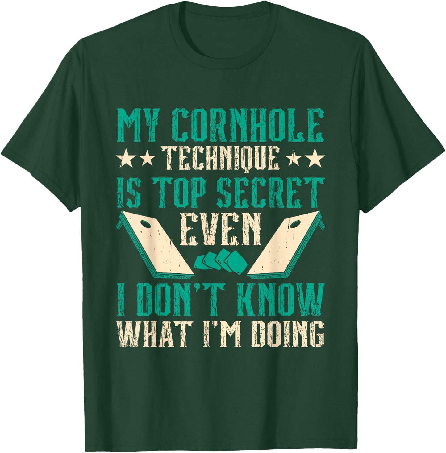 Cornhole Player My Cornhole Technique T-Shirt - T-Shirt | Forest
