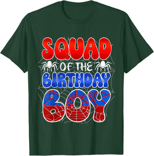 Squad Of The Birthday Boy Spider Web Family Matching T-Shirt - T-Shirt | Forest