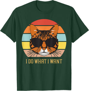 Retro I do what I want cat funny cat lover women and girls T-Shirt - T-Shirt | Forest