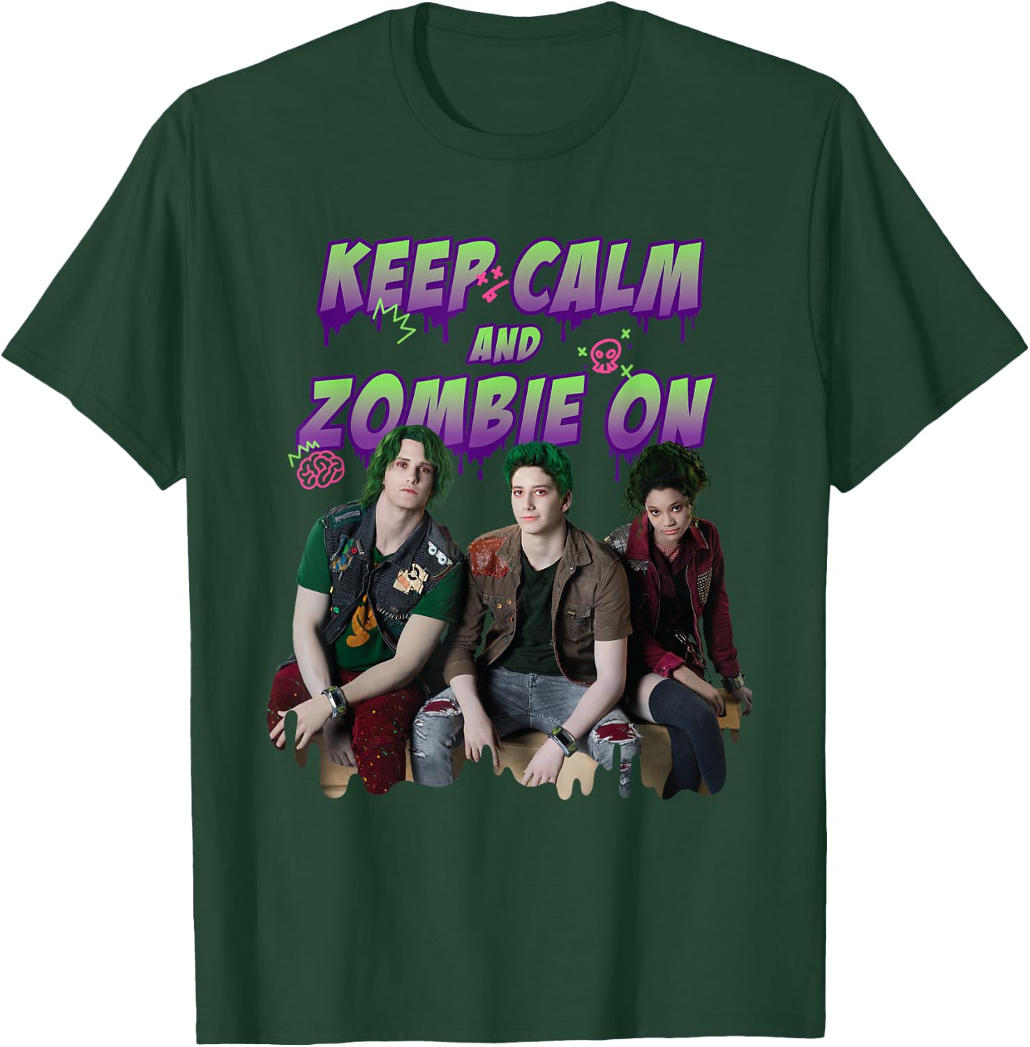 Disney Channel Zombies 2 Keep Calm and Zombie On T-Shirt - T-Shirt | Forest