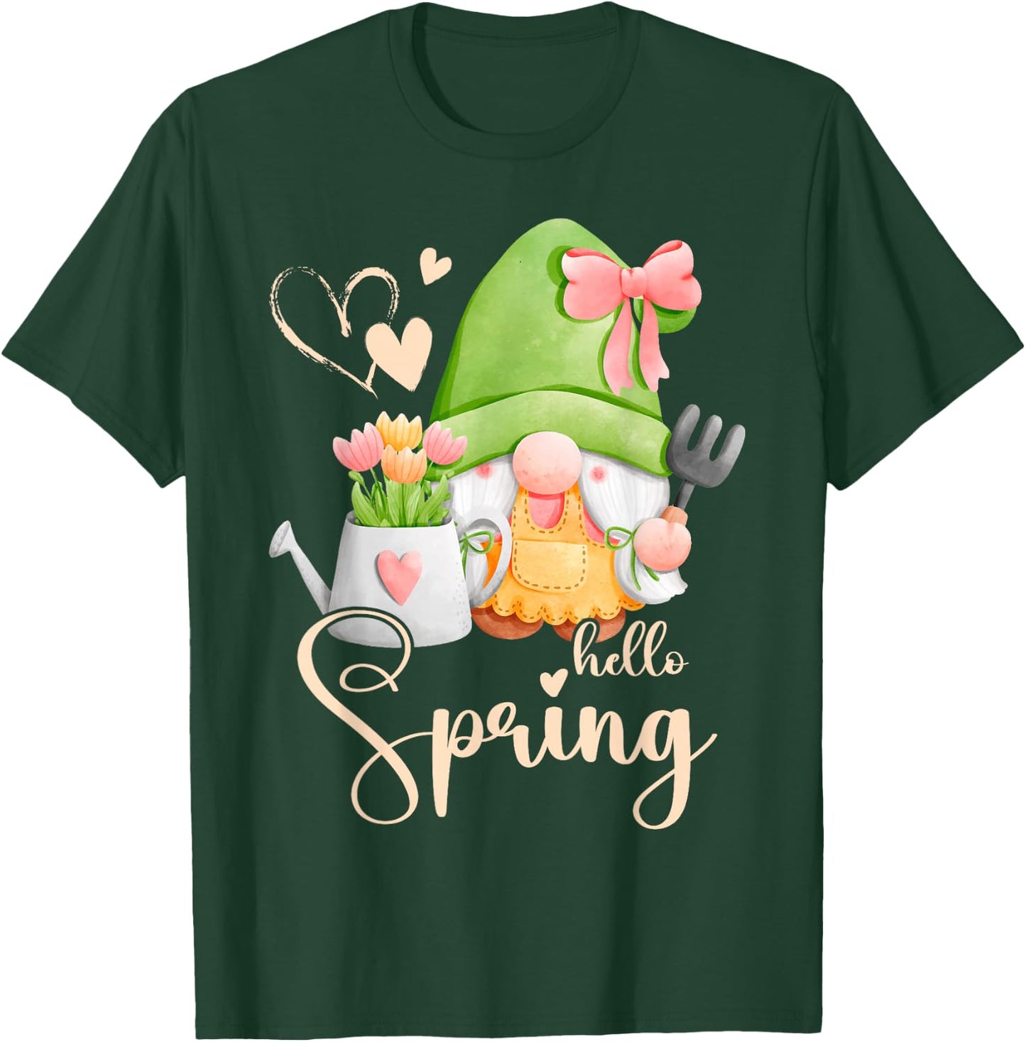 Spring Gnome with Flowers, Flower Care, Florist T-Shirt - T-Shirt | Forest