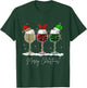 Funny Christmas Spirits Glasses Of Wine Xmas Holidays Party T-Shirt - T-Shirt | Forest