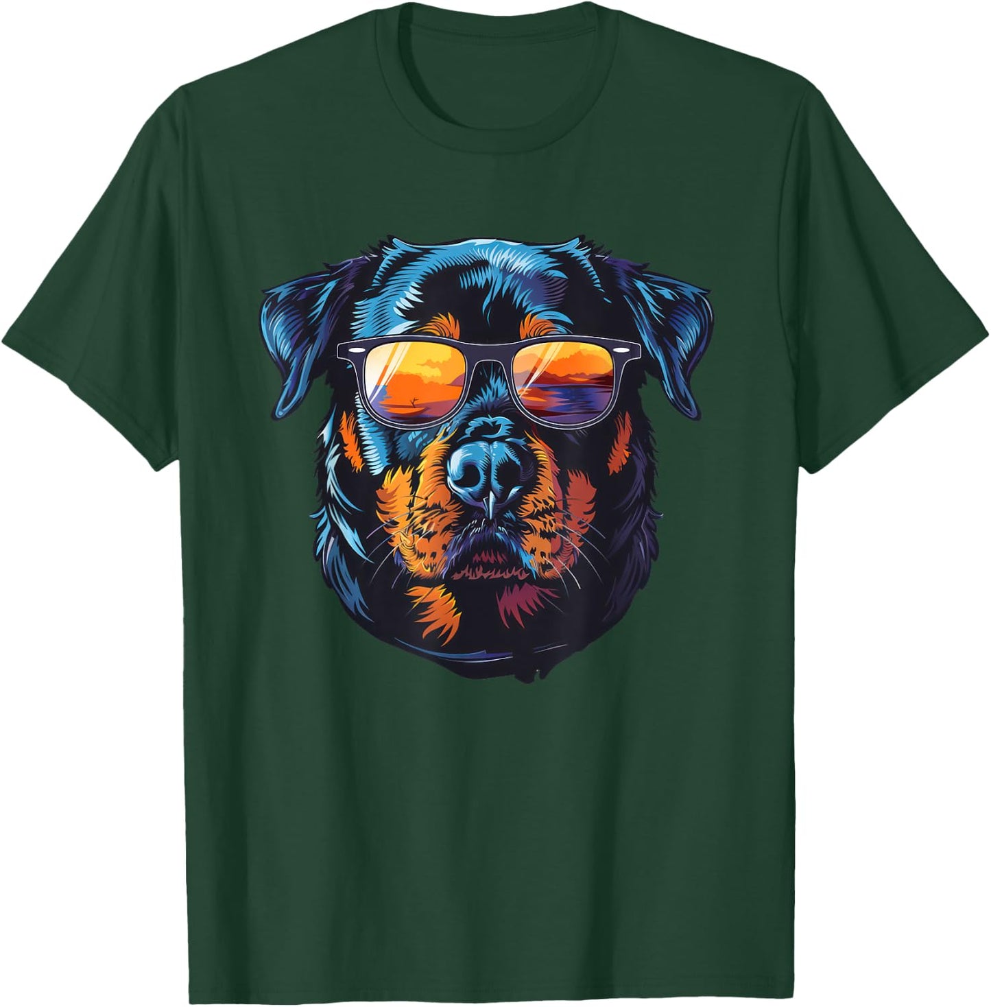 Rottweiler Dog Sunglasses T-Shirt - T-Shirt | Forest