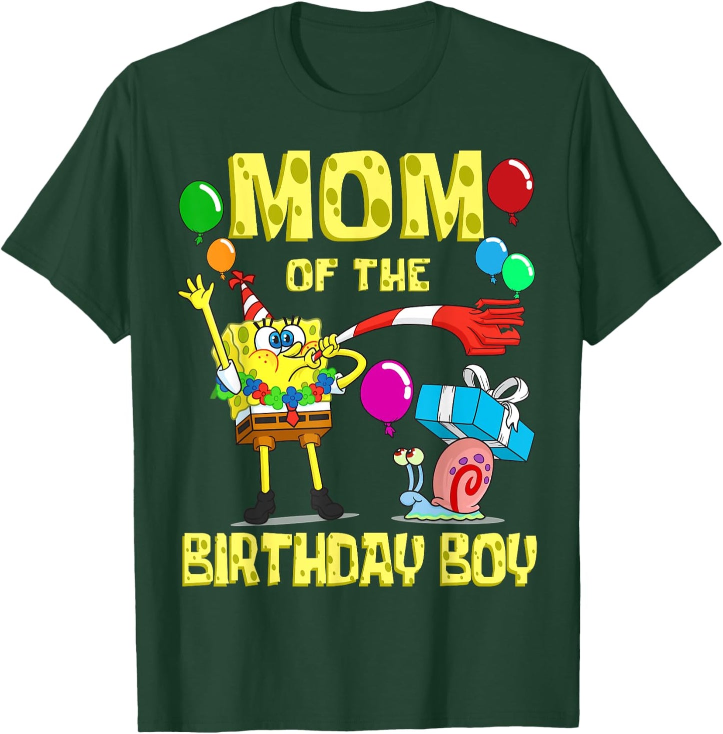 Mademark x SpongeBob SquarePants - SpongeBob Mommy of the Birthday Boy Theme Party T-Shirt - T-Shirt | Forest