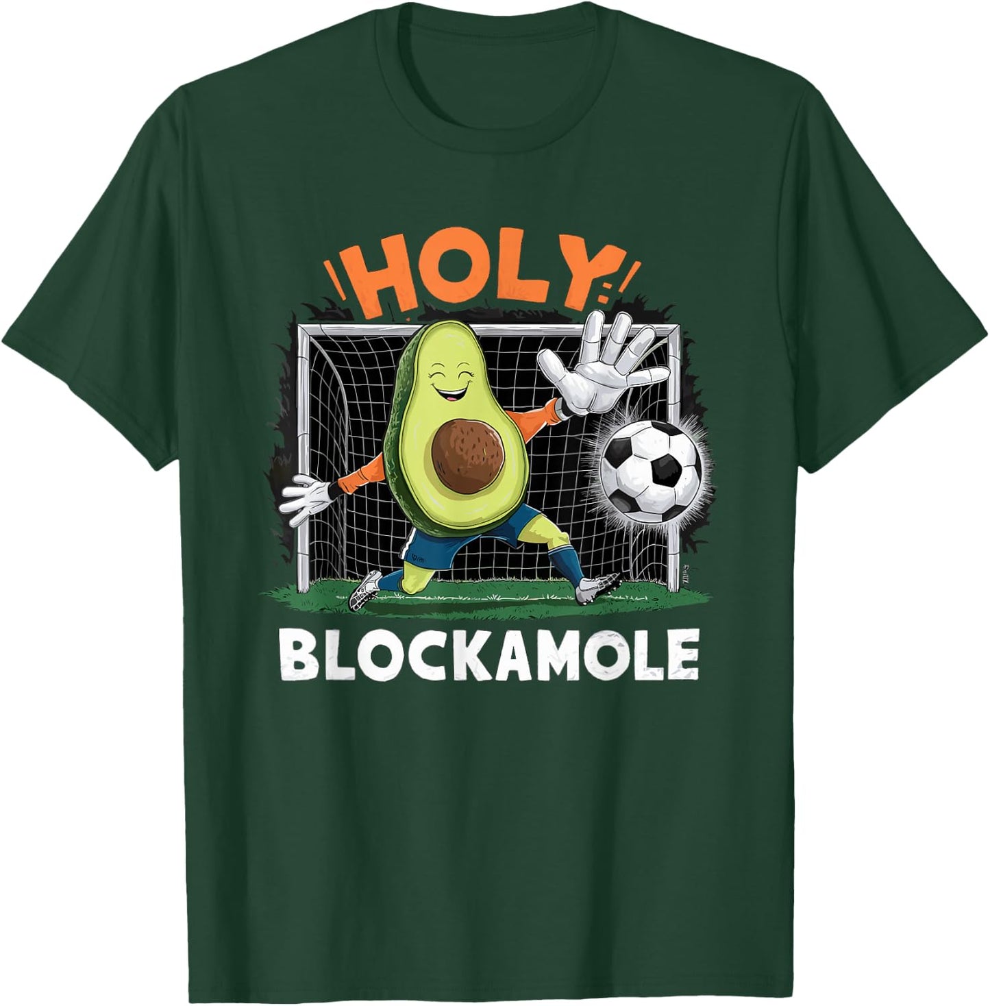 Avocado Football Player Holy Blockamole Cute Avocado Soccer T-Shirt - T-Shirt | Forest