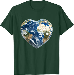 Earth Day World Heart Save the Planet Graphic T-Shirt - T-Shirt | Forest