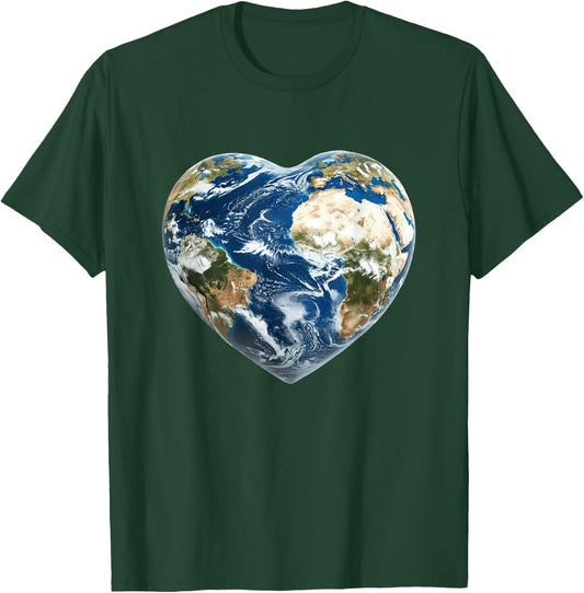 Earth Day World Heart Save the Planet Graphic T-Shirt - T-Shirt | Forest