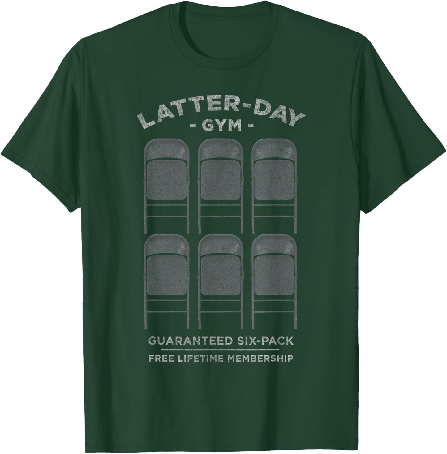 Latter-day Gym - Funny Mormon Folding Chair & Exercise Meme T-Shirt - T-Shirt | Forest
