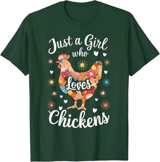 Just a Girl Who Loves Chickens Mom Chicken Shirts T-Shirt - T-Shirt | Forest