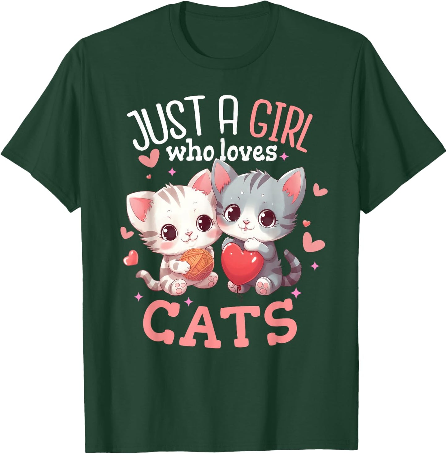 Just a girl who loves Cats Shirt Cute Cat lover Gifts T-Shirt - T-Shirt | Forest