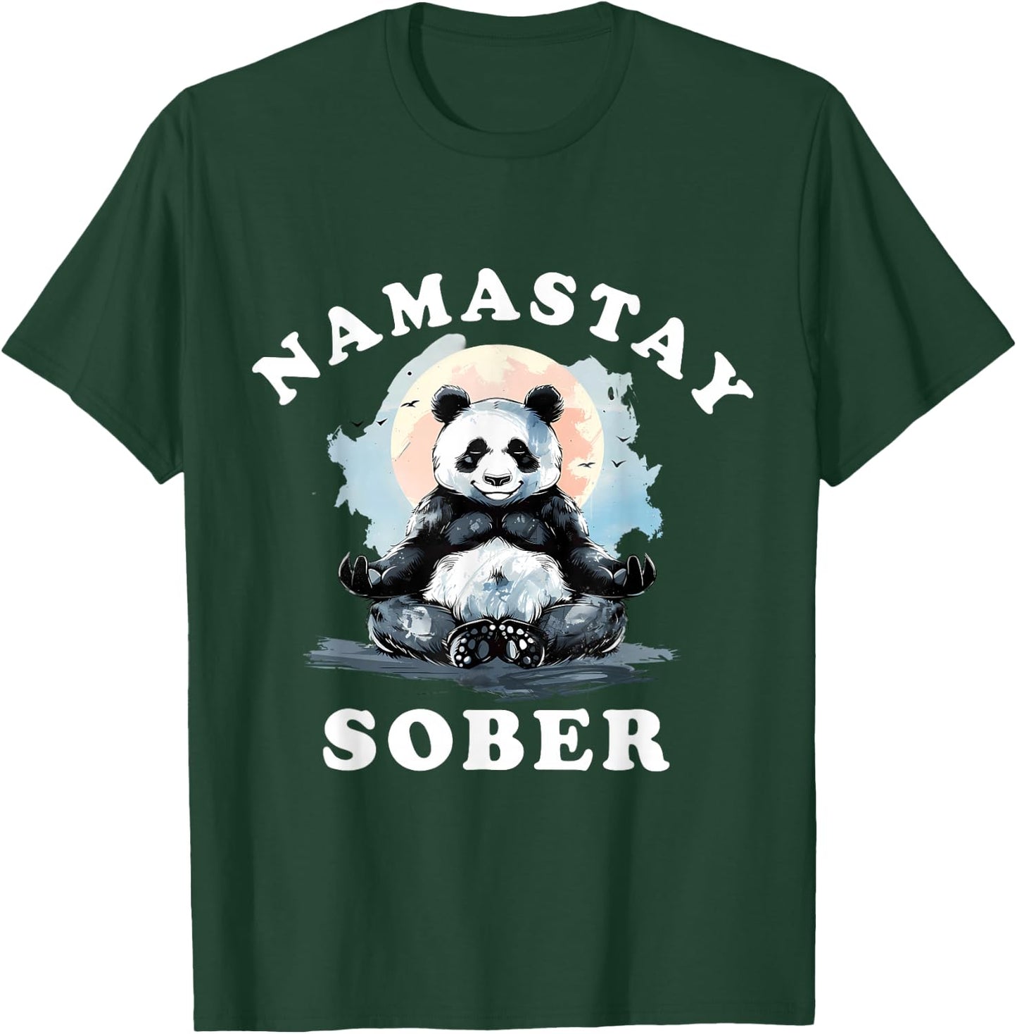 Bear Namastay Sober NA AA Alcoholics Anonymous Mediation T-Shirt - T-Shirt | Forest
