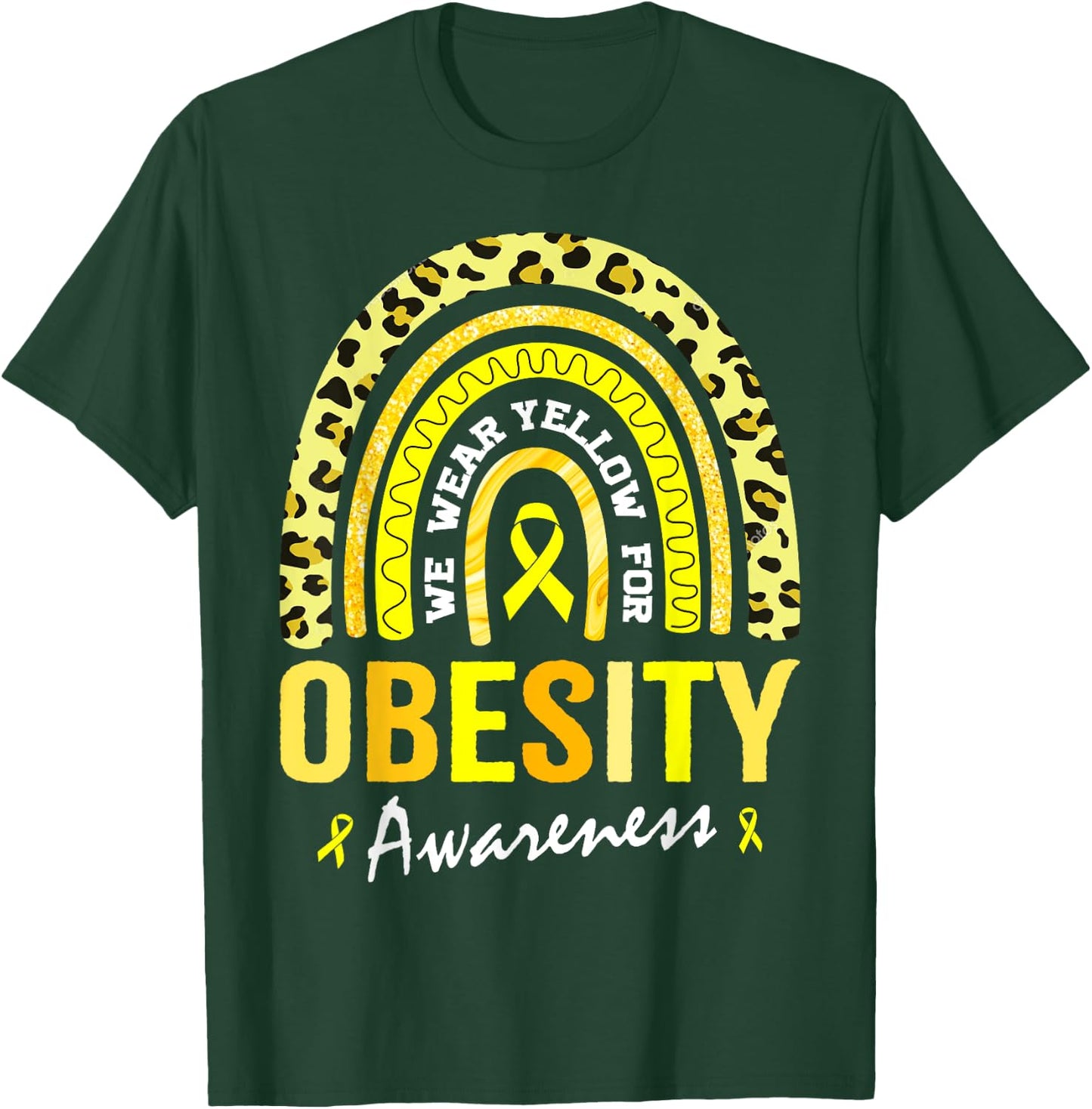 In March We Wear Yellow for Obesity Awareness T-Shirt - T-Shirt | Forest