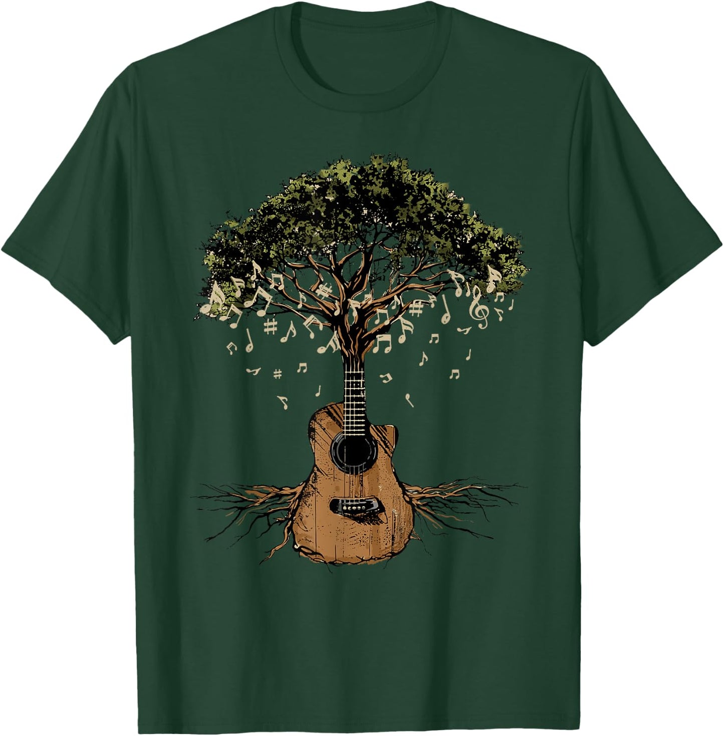 Acoustic Guitar Shirt Tree of Life Guitar Player Guitarist T-Shirt - T-Shirt | Forest