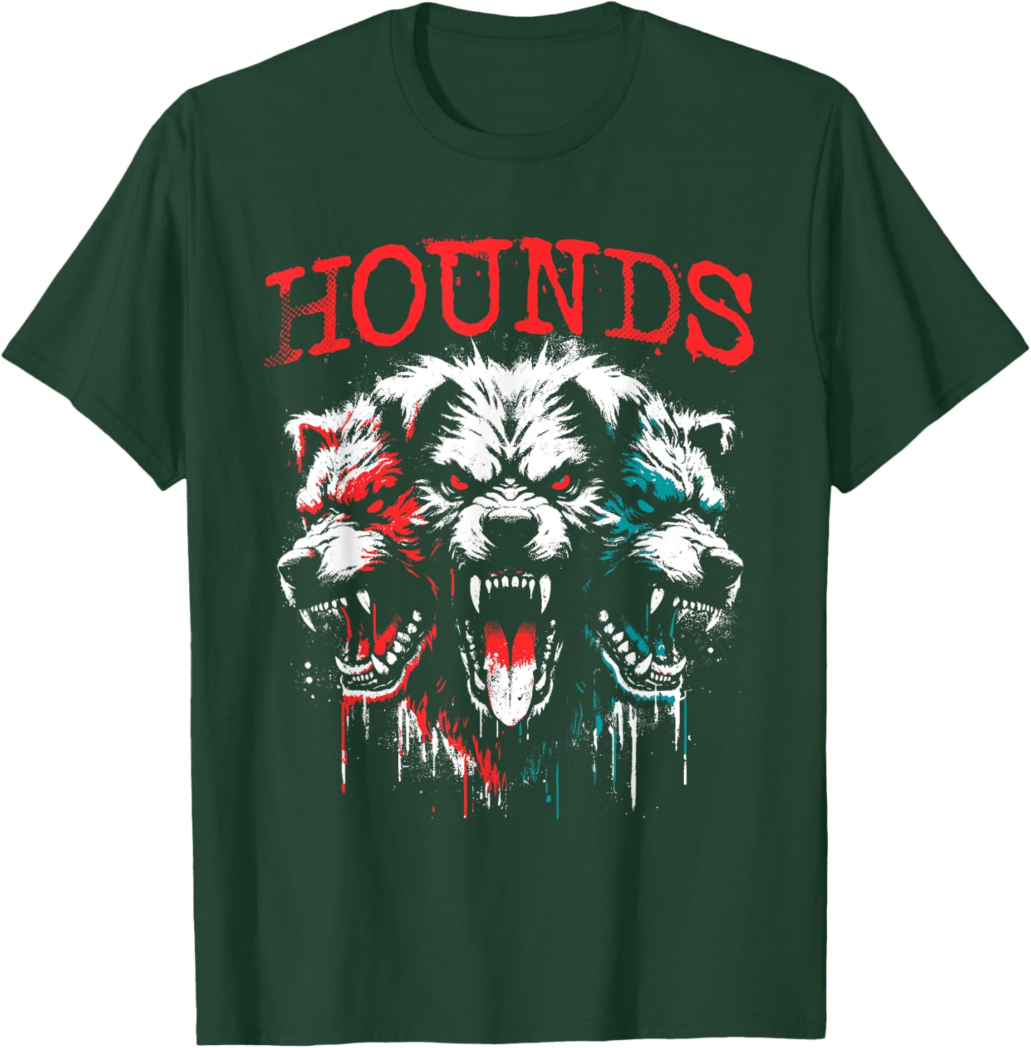 Cerberus - Creepy Three-Headed Hound Of Haides Halloween T-Shirt - T-Shirt | Forest