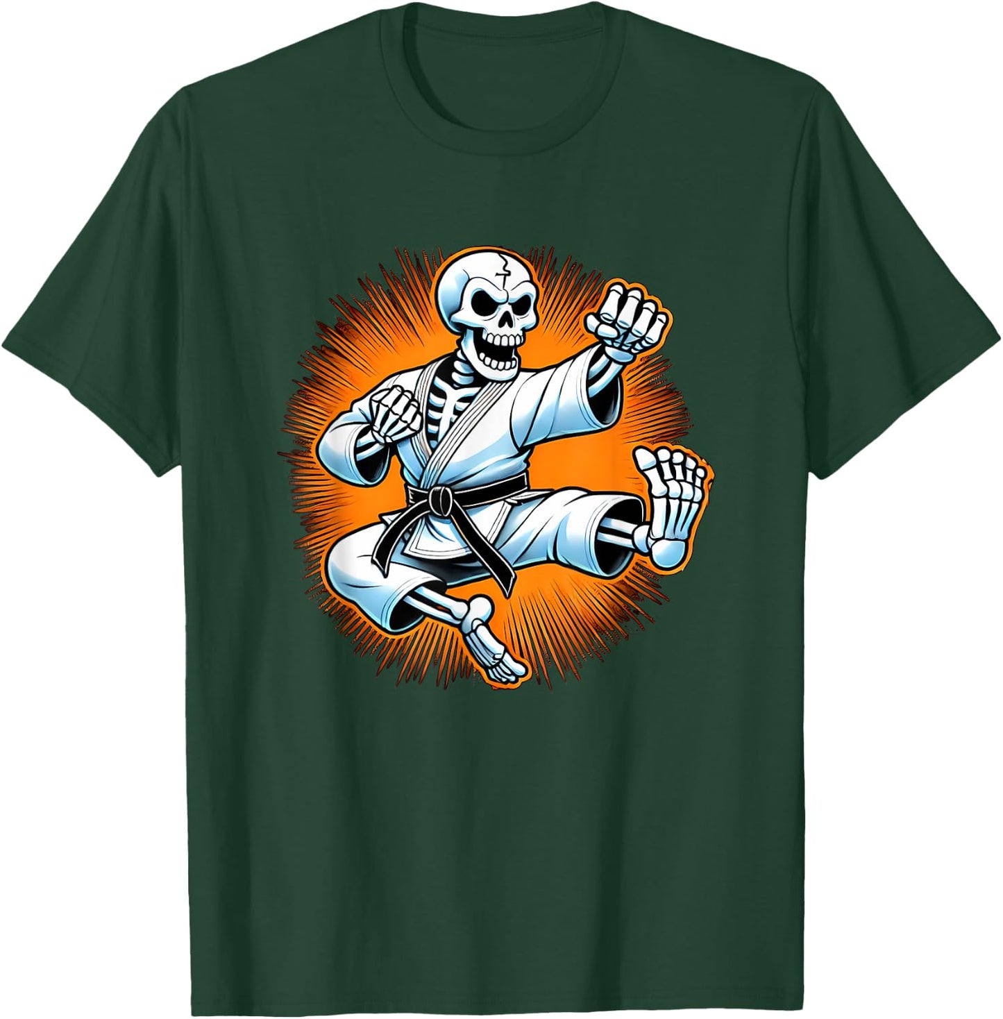 Halloween Skeleton Karate T-Shirt - T-Shirt | Forest