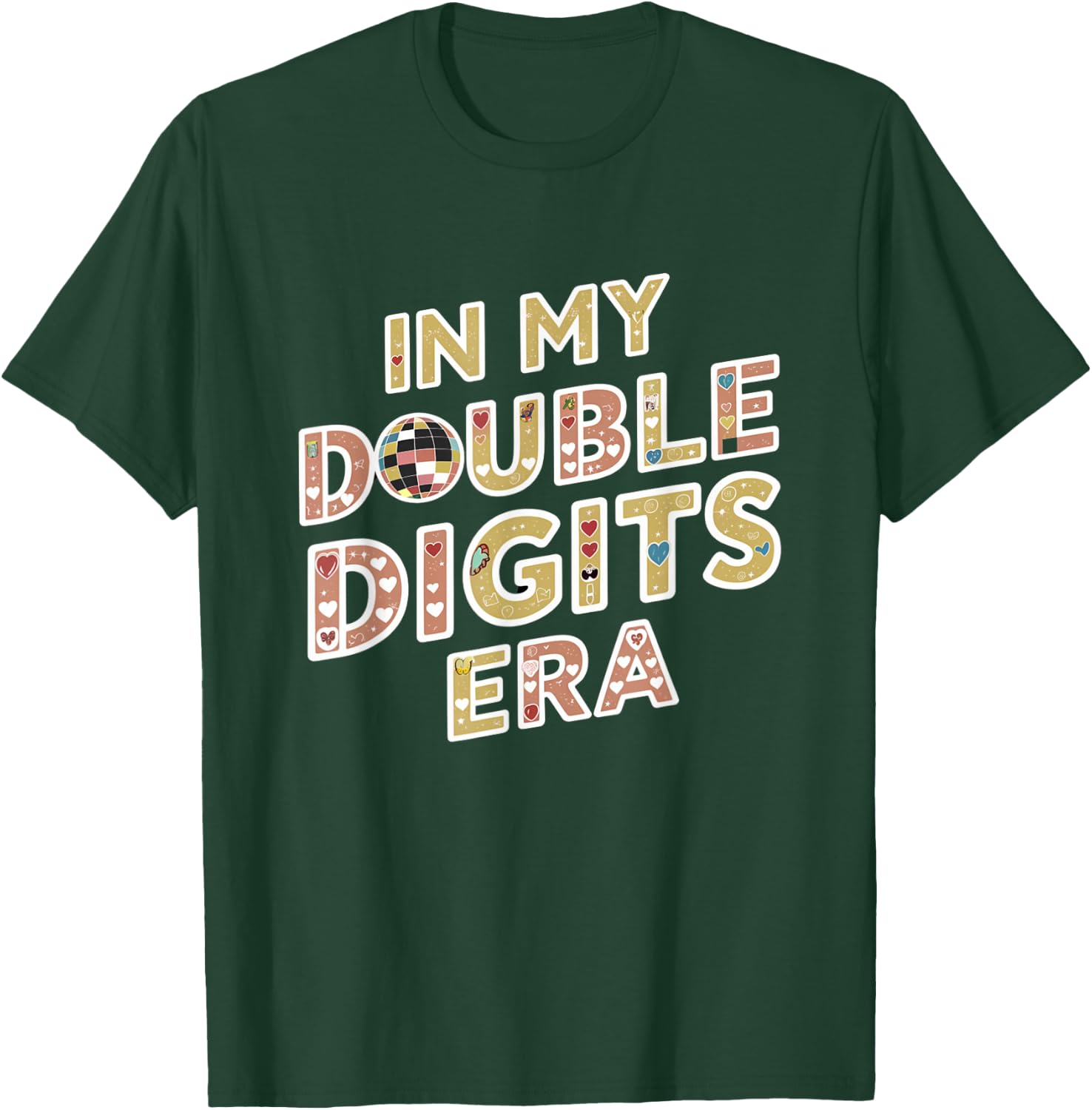 In My Double Digits Era 10th Birthday Retro 10 Year Old T-Shirt - T-Shirt | Forest