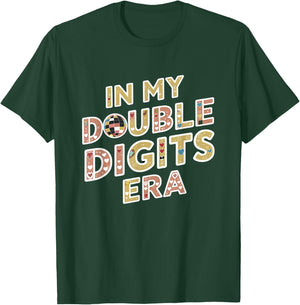 In My Double Digits Era 10th Birthday Retro 10 Year Old T-Shirt - T-Shirt | Forest