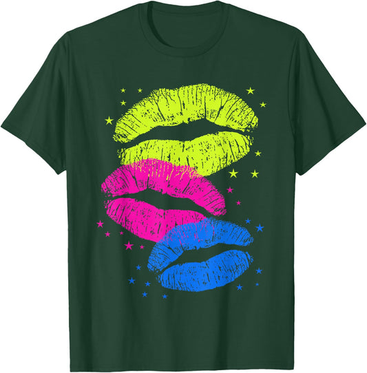 Lips Kisses Lipstick T-Shirt - T-Shirt | Forest