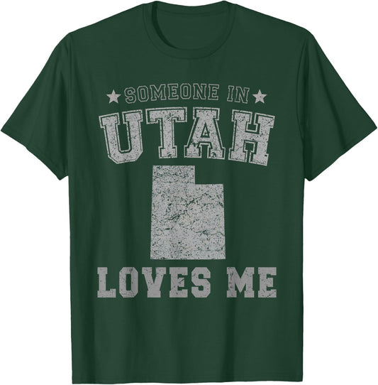 Someone In Utah Loves Me Heart Vintage State T-Shirt - T-Shirt | Forest