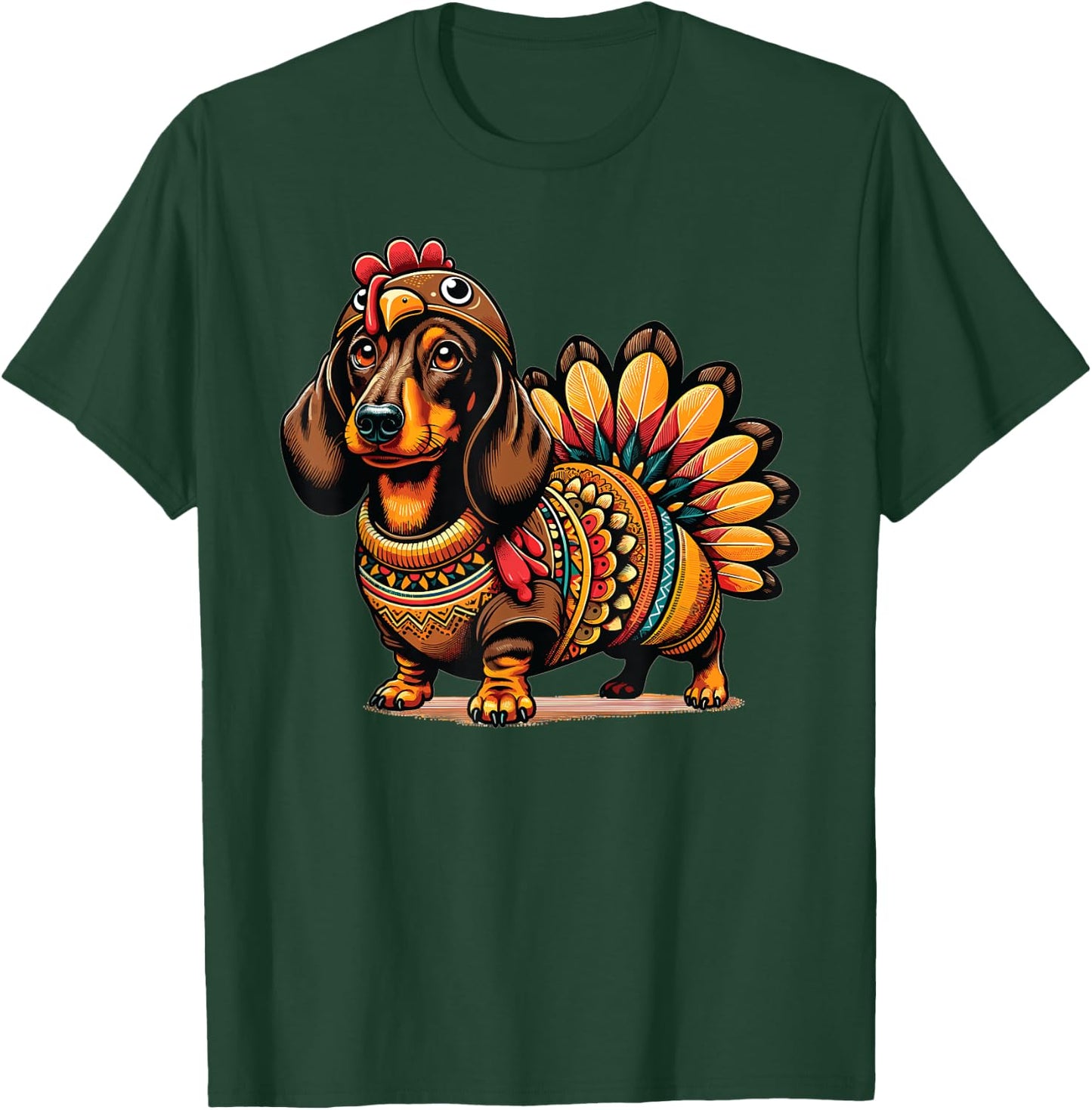 Doxie Dachshund Dog Turkey Costume Women Men Kids Toddler T-Shirt - T-Shirt | Forest