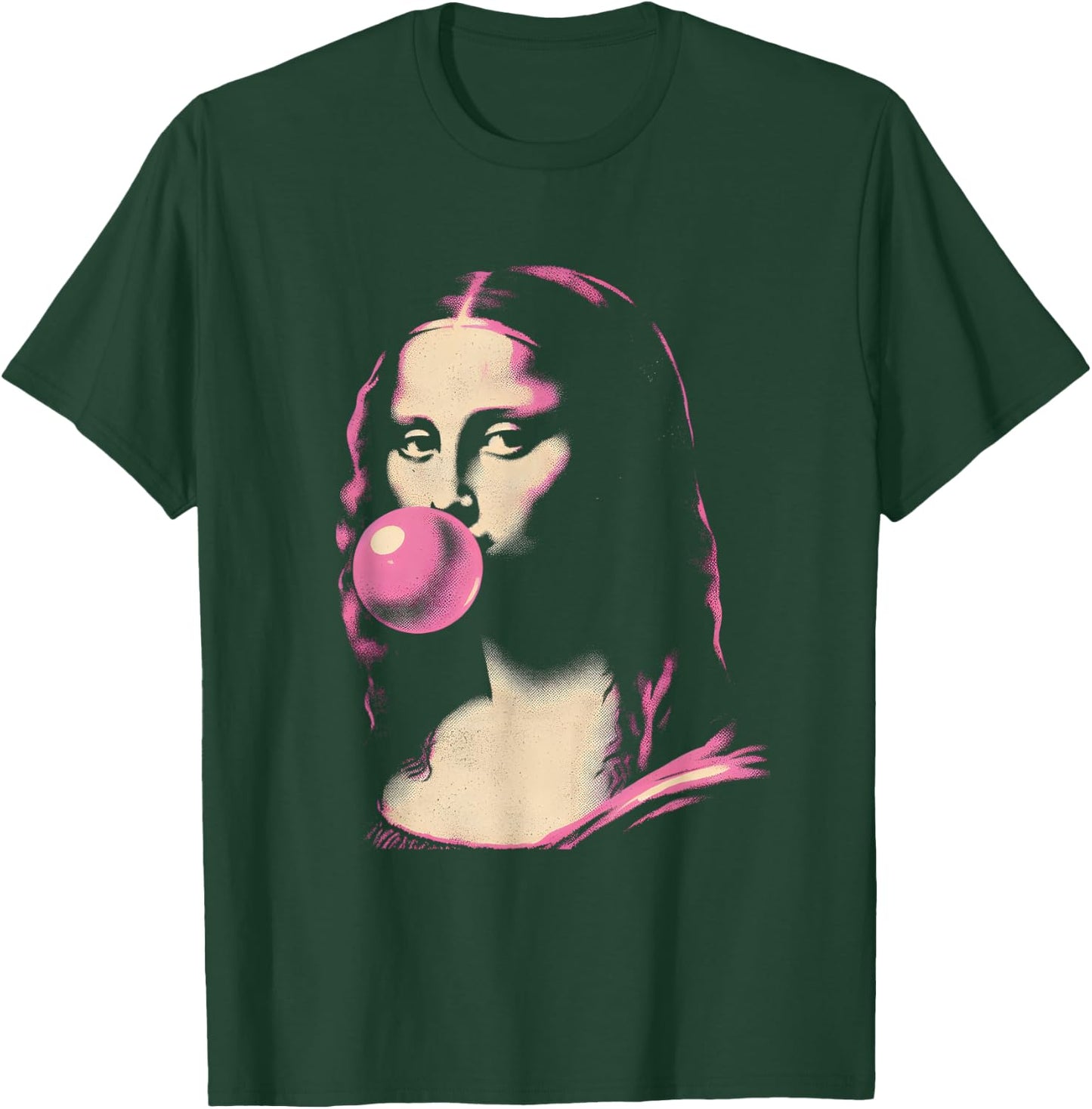 Mona-Lisa Blowing Bubble Gum - Funny Vintage Graphic Gum T-Shirt - T-Shirt | Forest