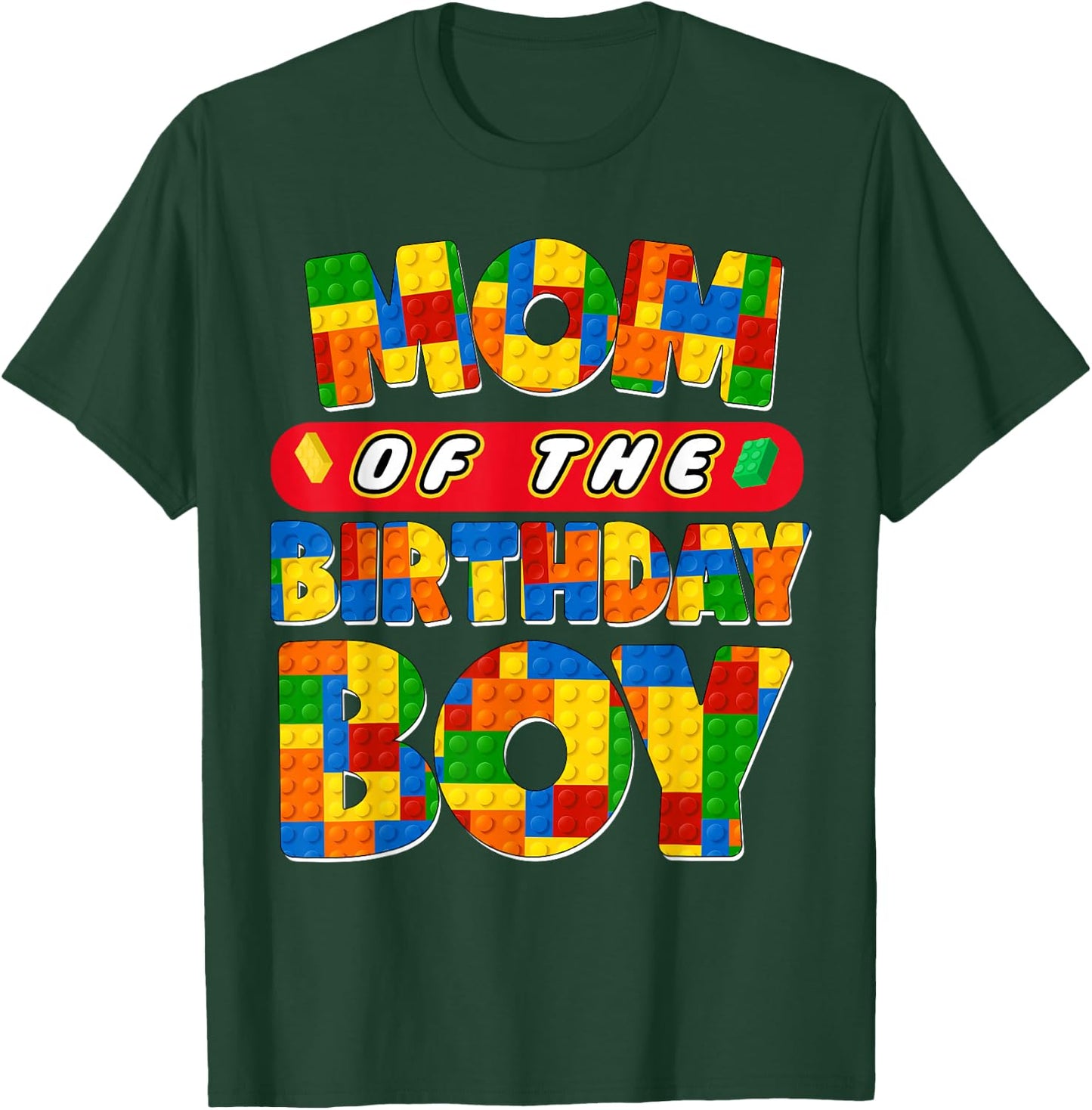 Mom And Dad Birthday Boy Building Bricks Family Party Decor T-Shirt - T-Shirt | Forest
