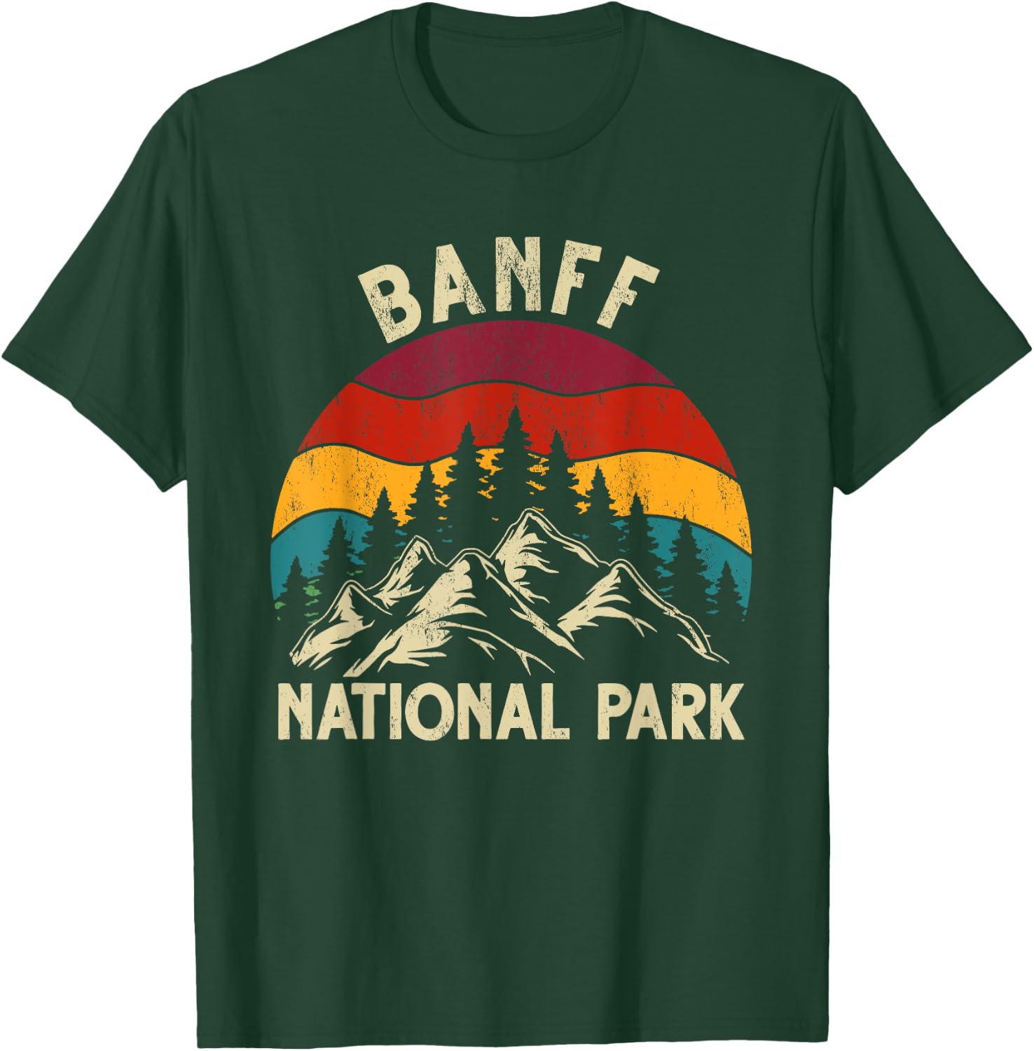 Retro Vintage Graphic Banff National Park T-Shirt - T-Shirt | Forest