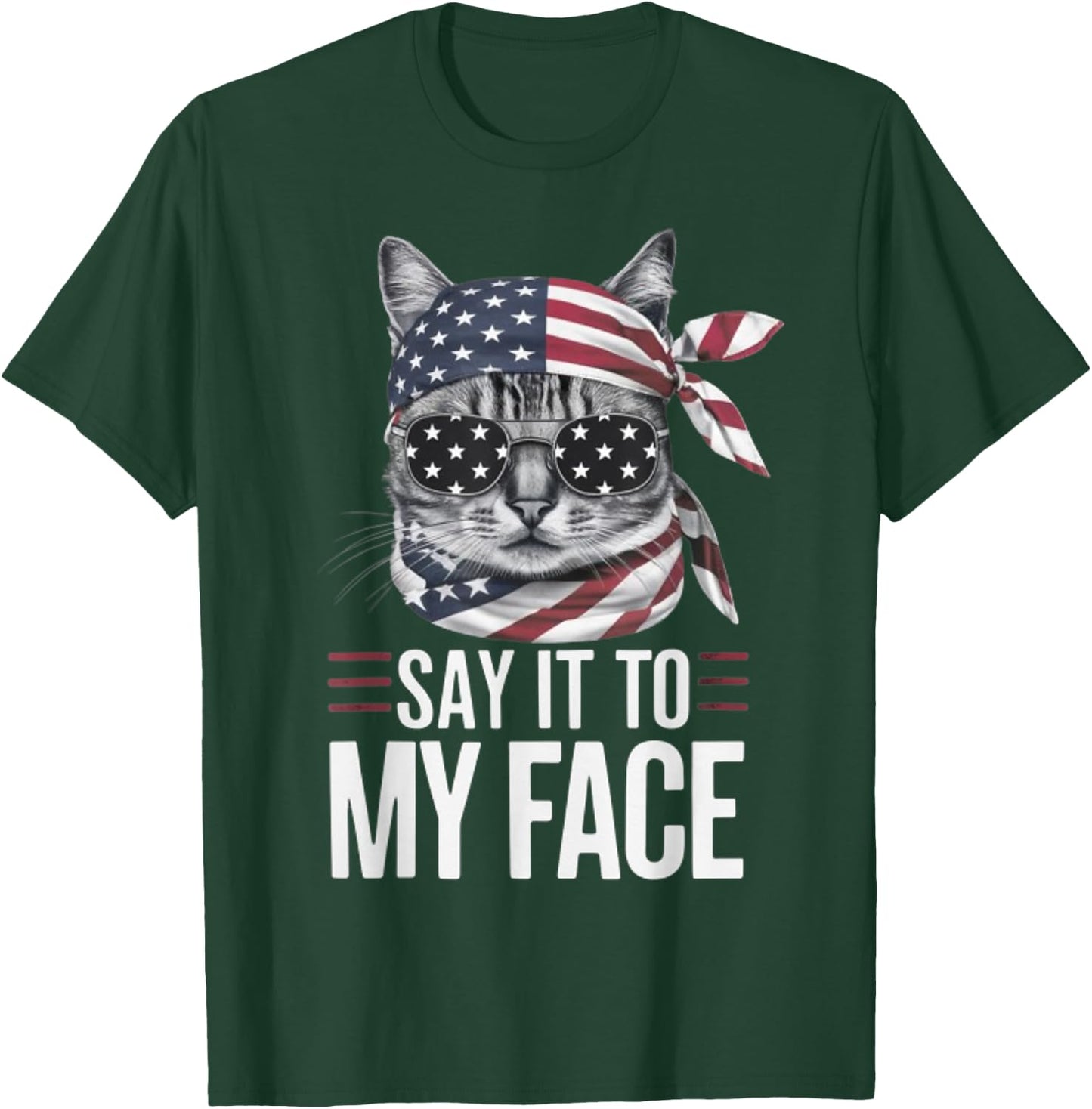 Funny Cat Kamala Harris 2024 Say It To My Face T-Shirt - T-Shirt | Forest