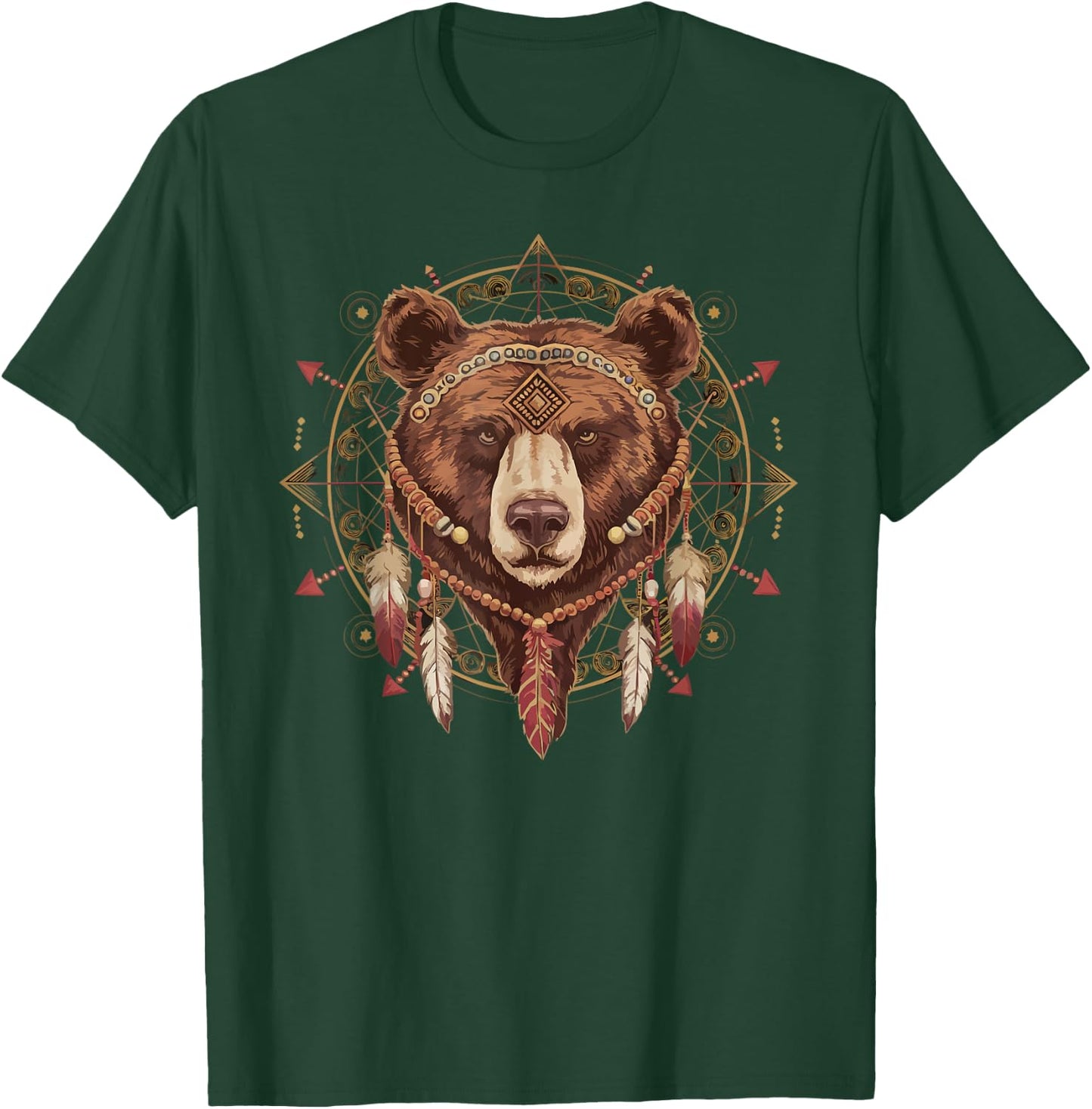American Indian Indigenous People Native American Bear T-Shirt - T-Shirt | Forest