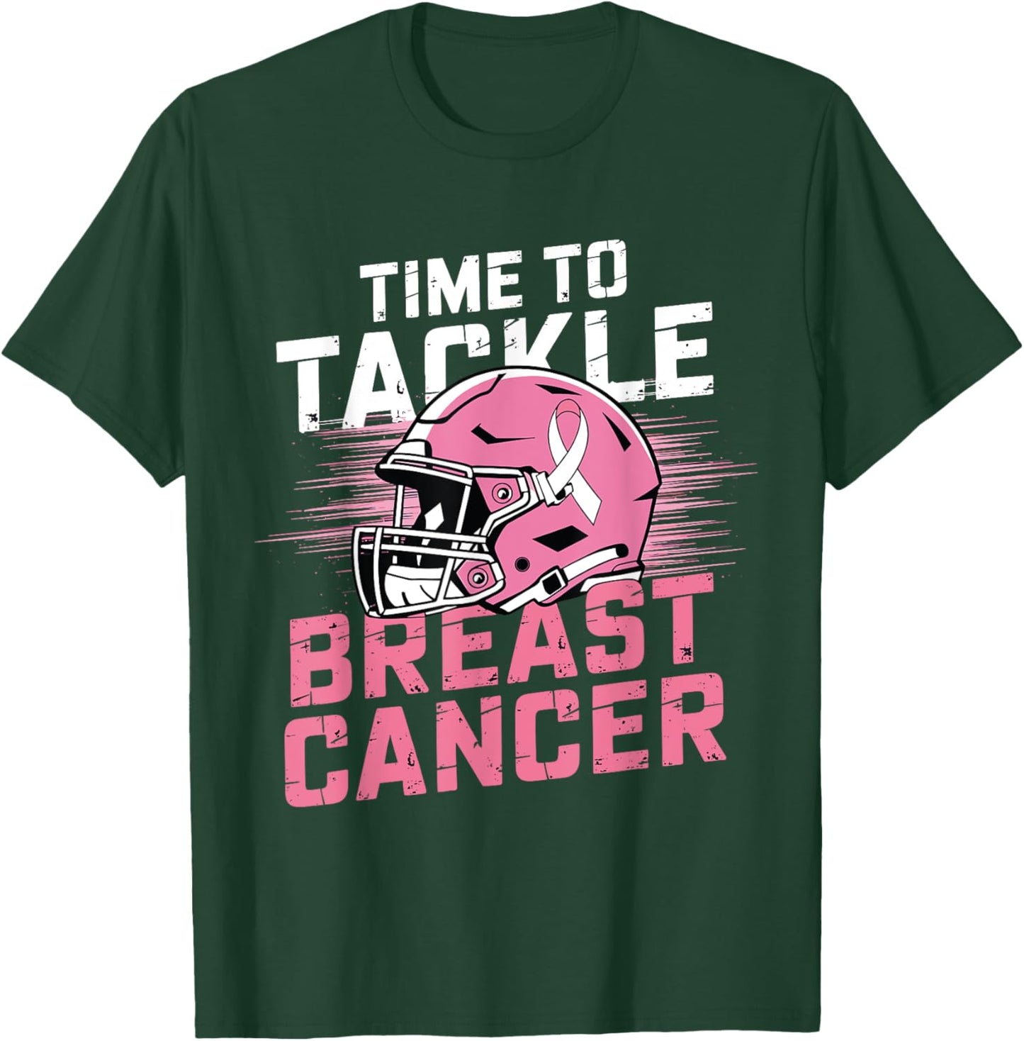 Time to Tackle Breast Cancer shirt Football Helmet Awareness T-Shirt - T-Shirt | Forest