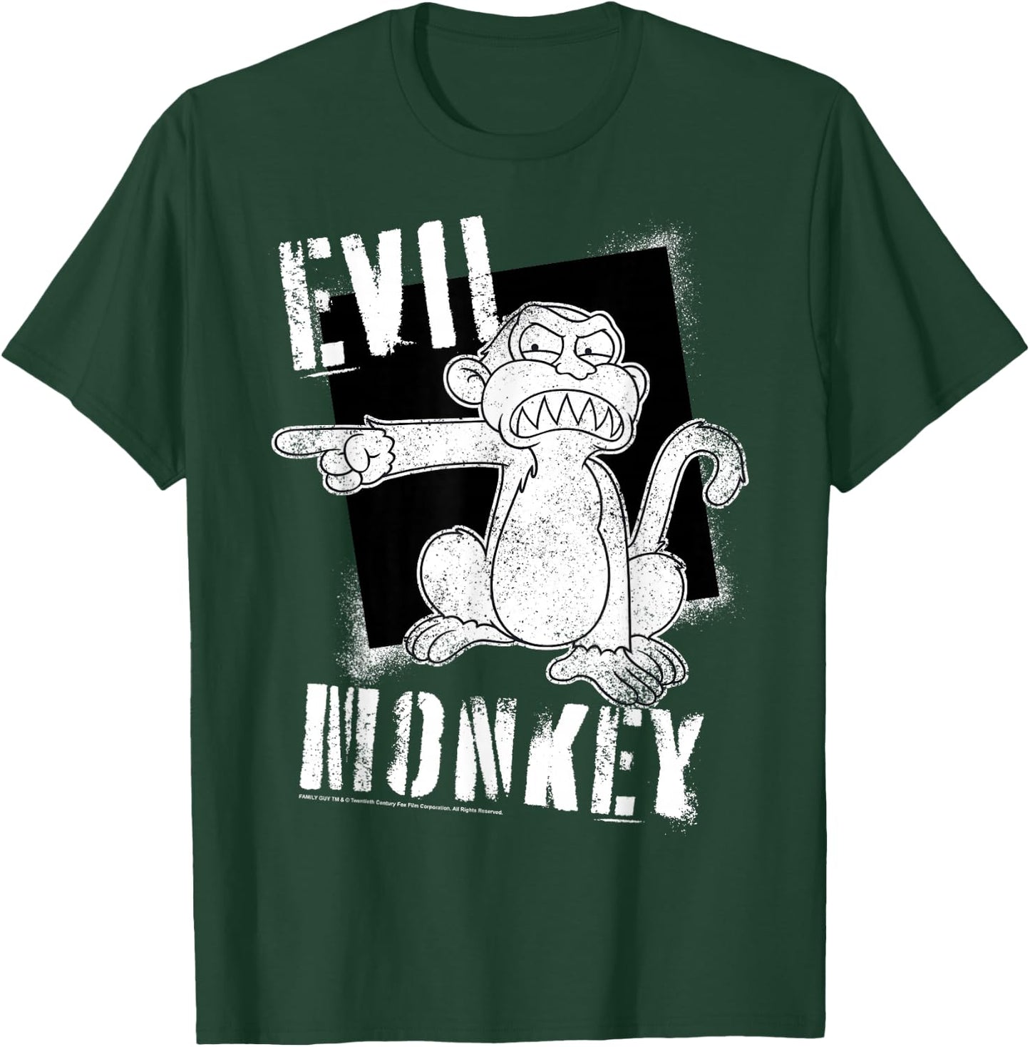 Family Guy Evil Monkey Angry Distressed Big Chest Poster T-Shirt - T-Shirt | Forest