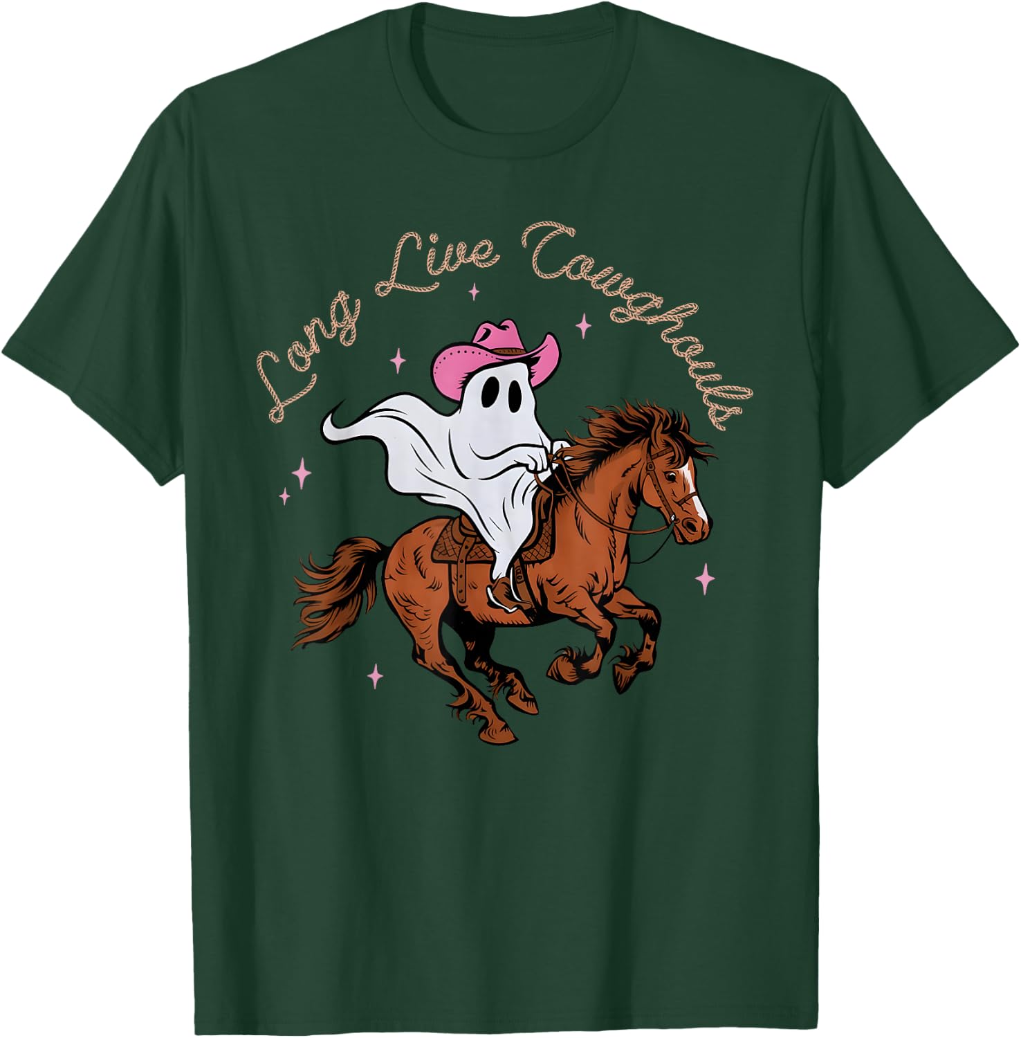 Long Live Cowghouls Western Ghost Halloween Cowboy Cowgirl T-Shirt - T-Shirt | Forest