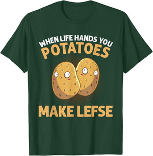 Cool Lefse Women Potato Flatbread Baking Pastry Food T-Shirt - T-Shirt | Forest