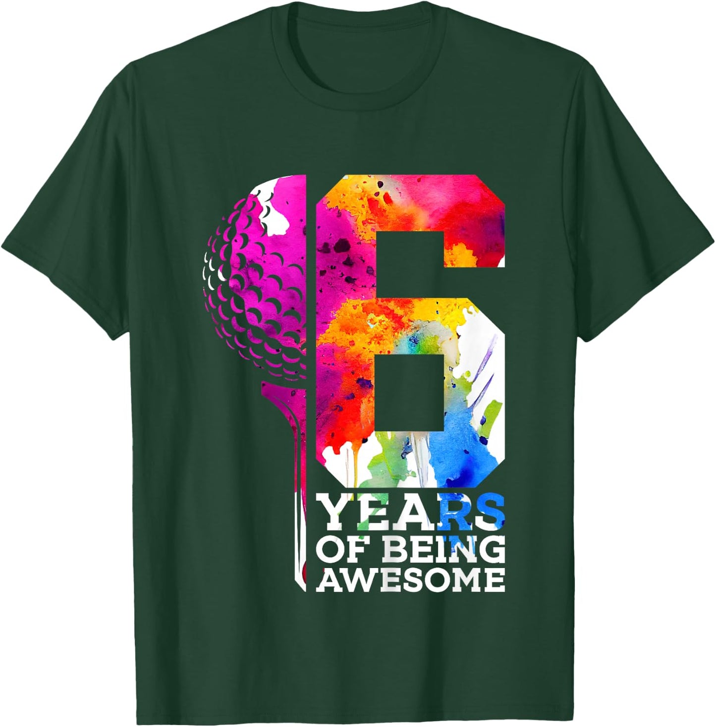 Kids 6 YEARS OF BEING AWESOME GOLF 6TH BIRTHDAY T-Shirt - T-Shirt | Forest